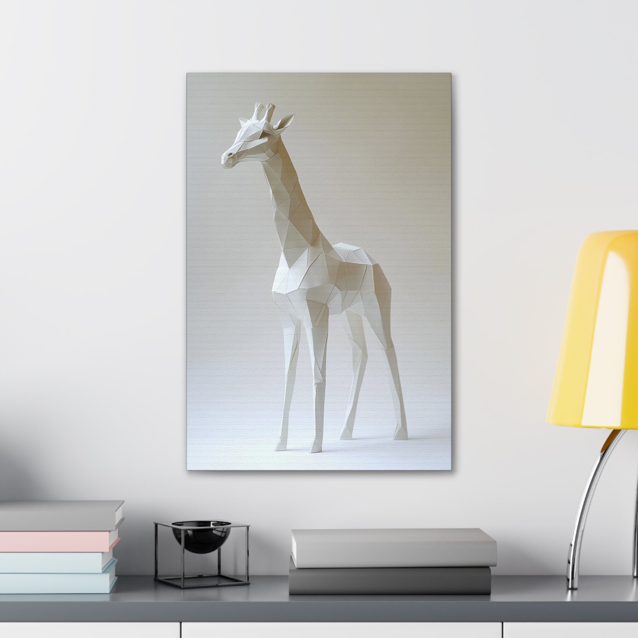 Folded Giraffe Canvas Wall Art - SynthFrame