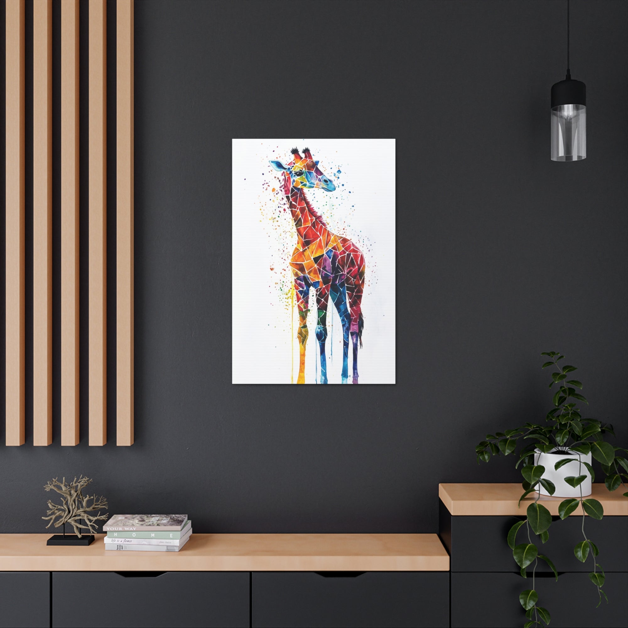 Watercolor Giraffe Canvas Wall Art - SynthFrame