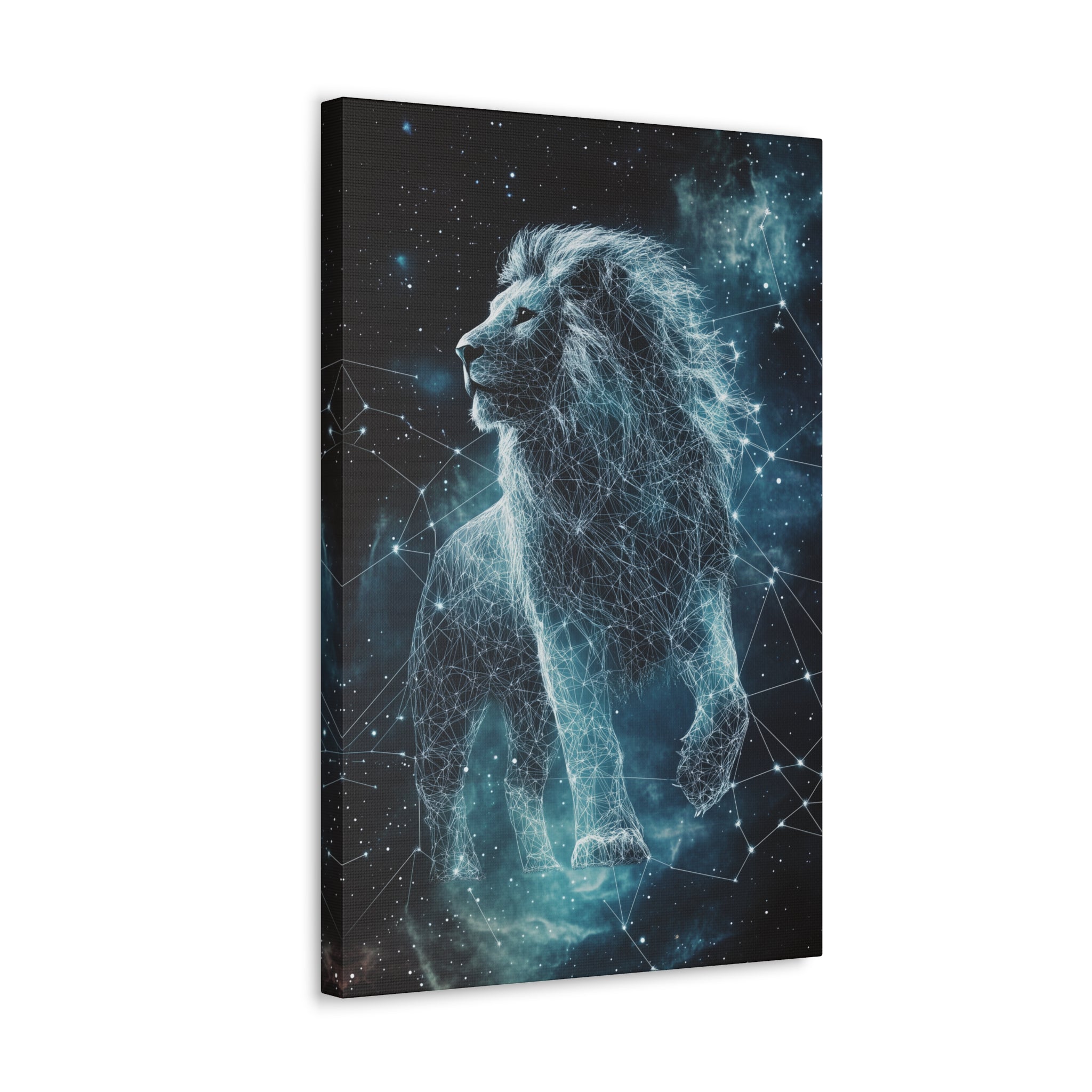 Constellation Lion Canvas Wall Art - SynthFrame