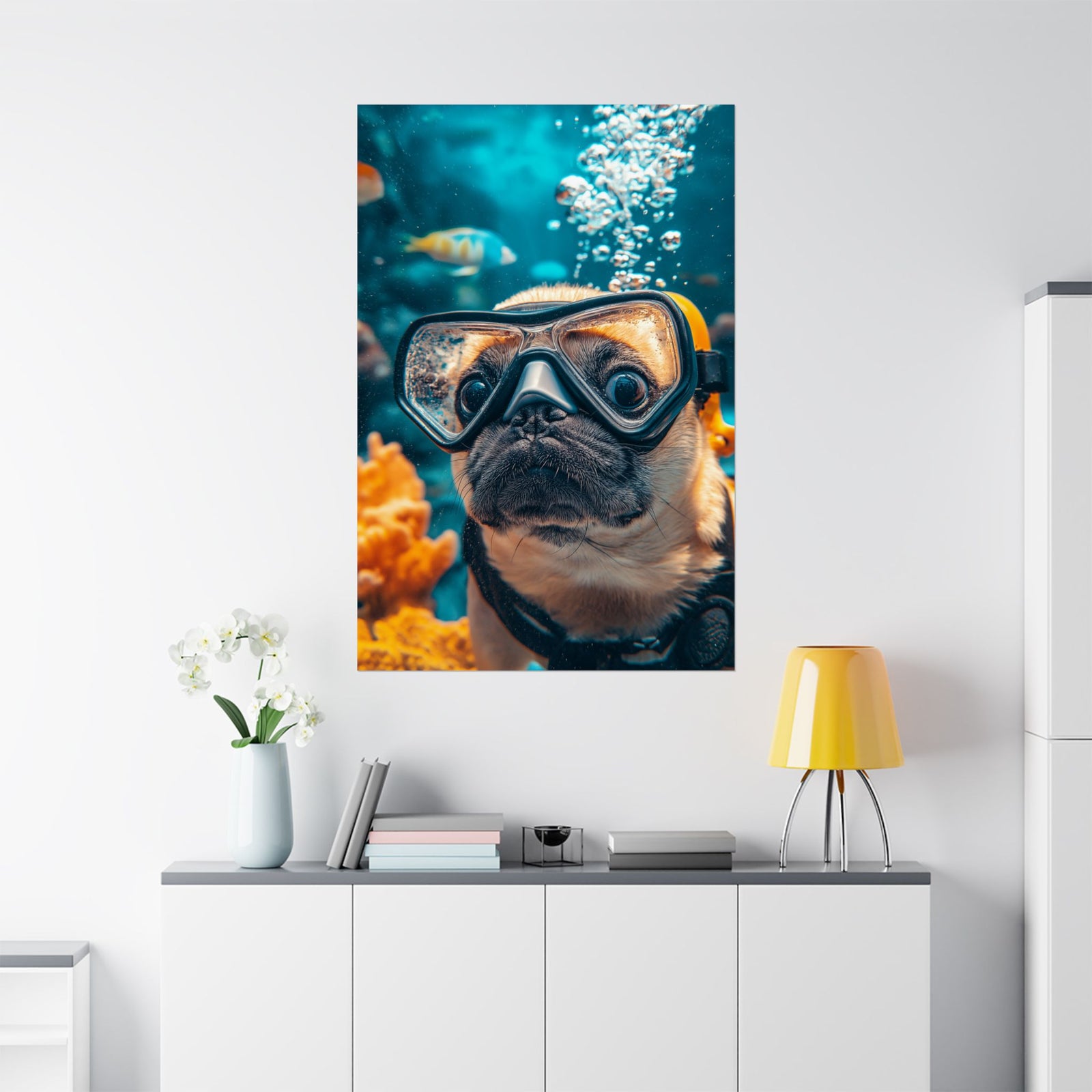 Underwater Pug Poster