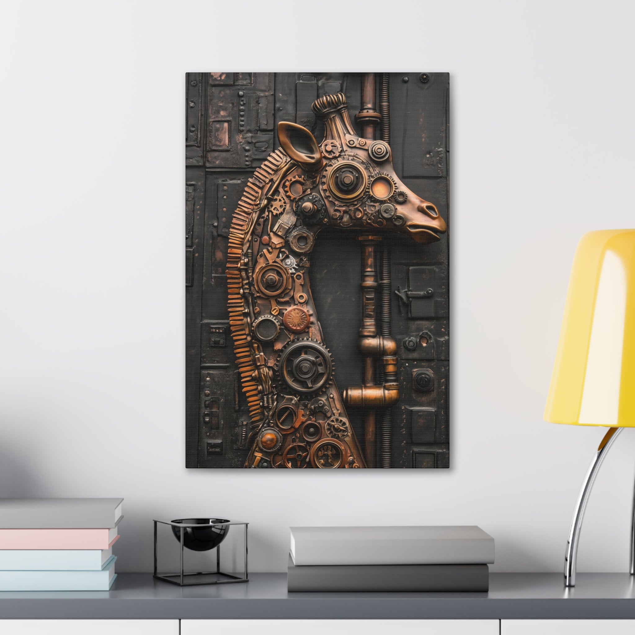 Steampunk Giraffe Canvas Wall Art - SynthFrame