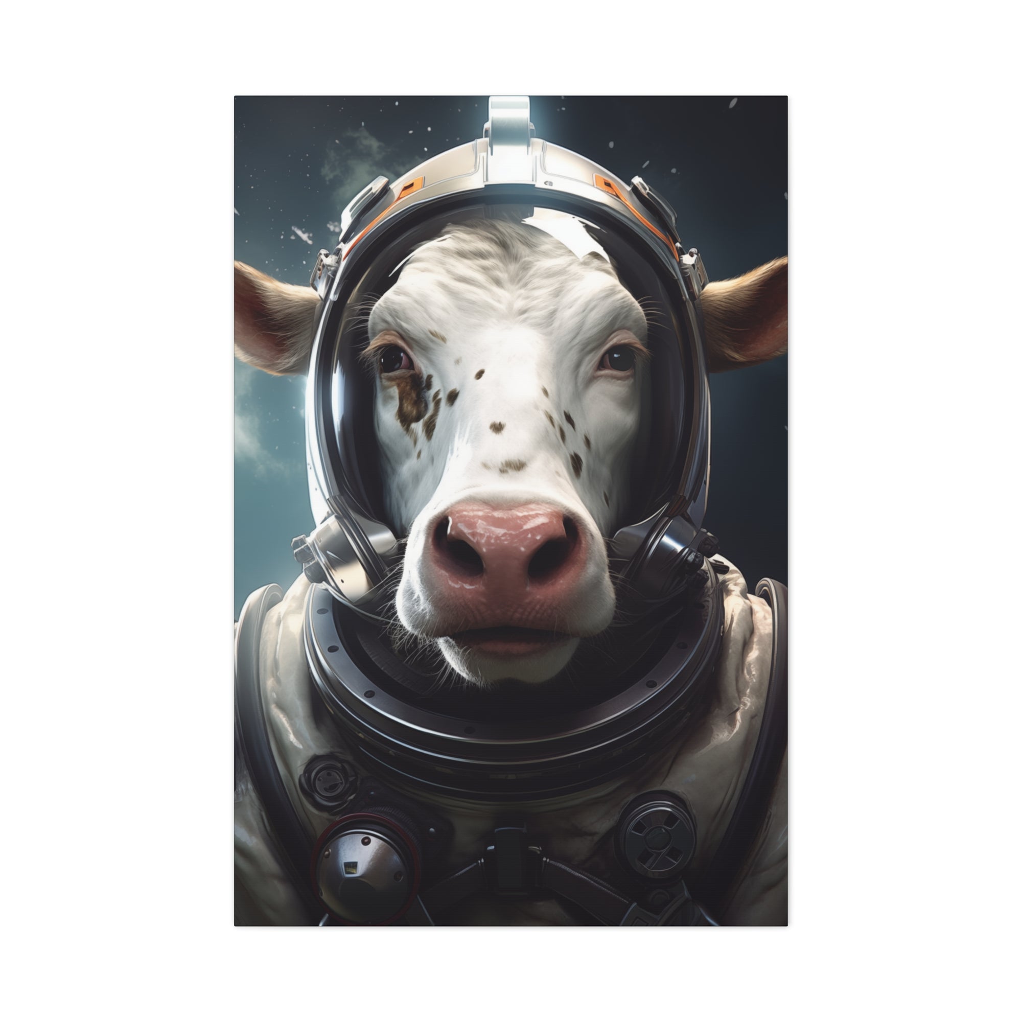 AstroCow 2 Canvas Wall Art - SynthFrame