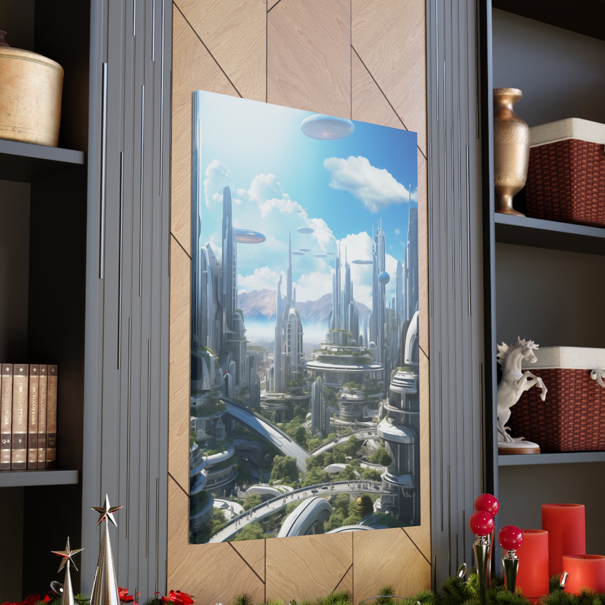 Futuristic Eco City 7 Canvas Wall Art - SynthFrame