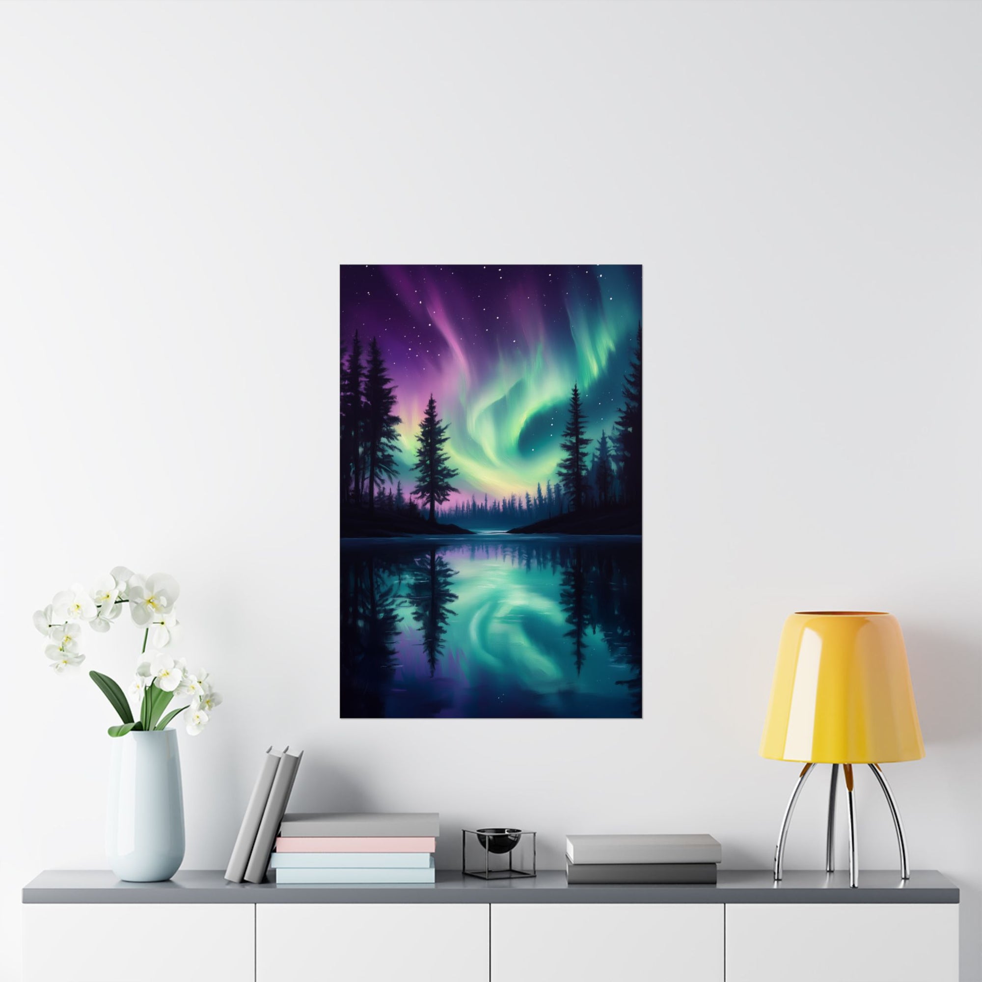 Northern Lights Wonder Poster Wall Art - SynthFrame