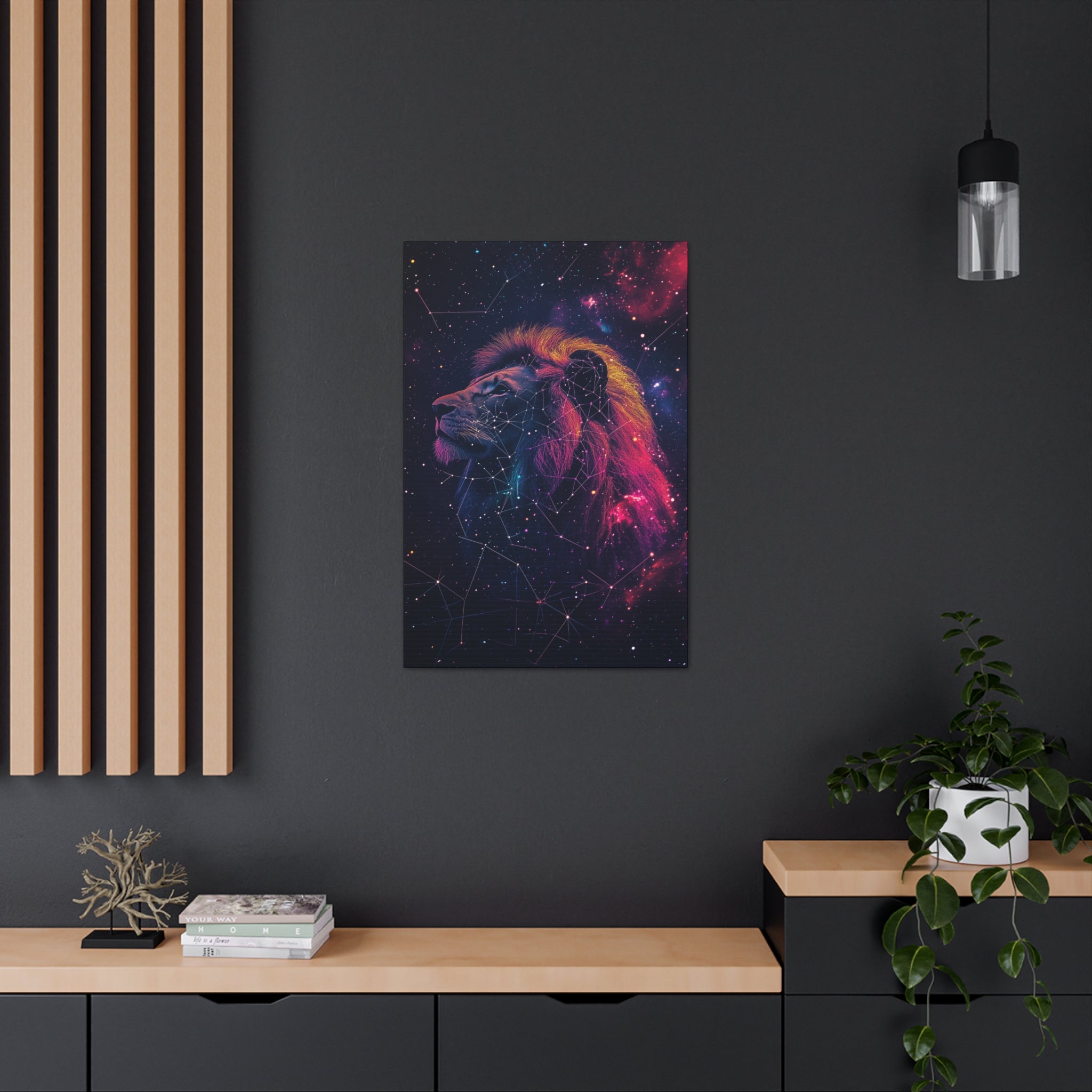 Constellation Lion Canvas Wall Art - SynthFrame