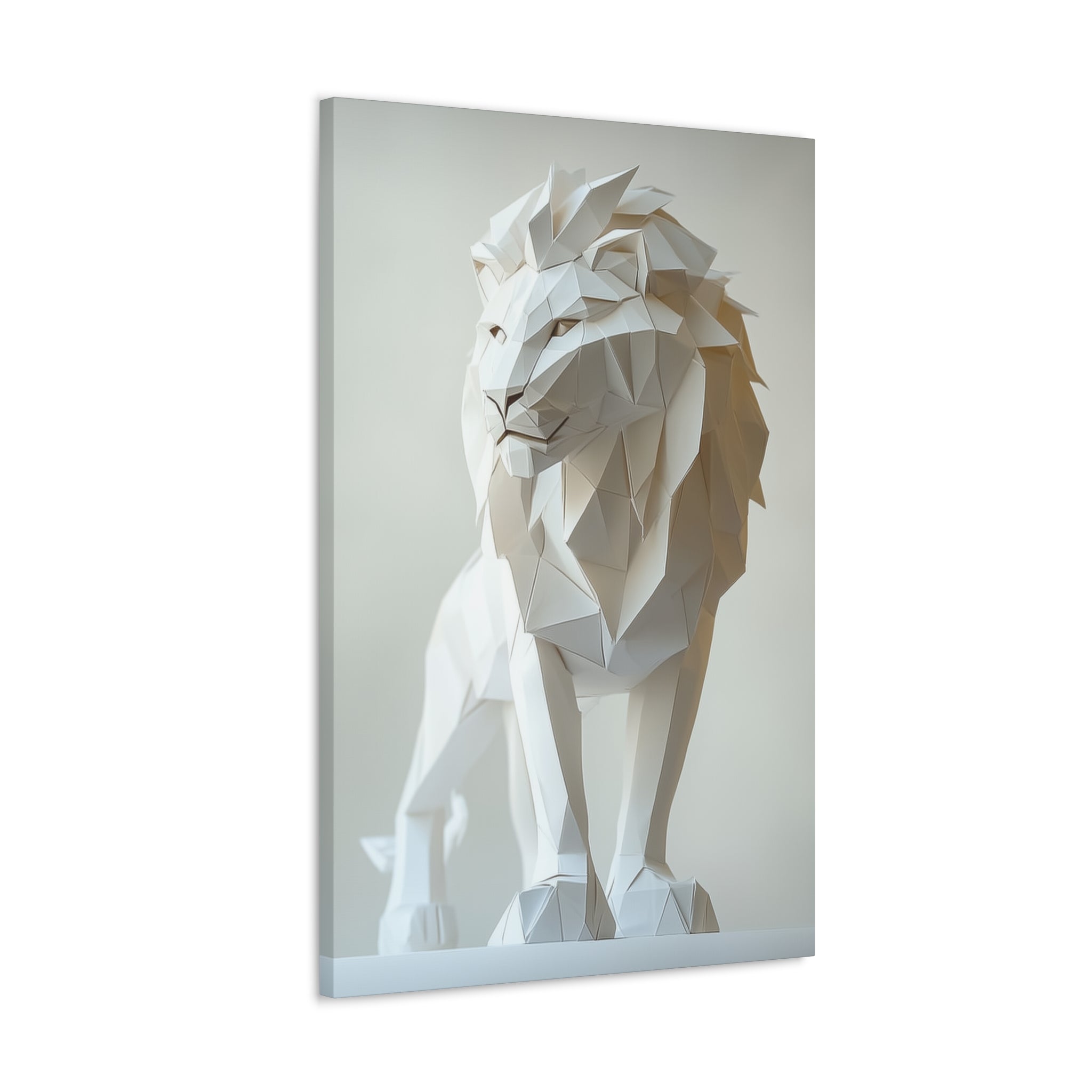 Folded Lion Canvas Wall Art - SynthFrame