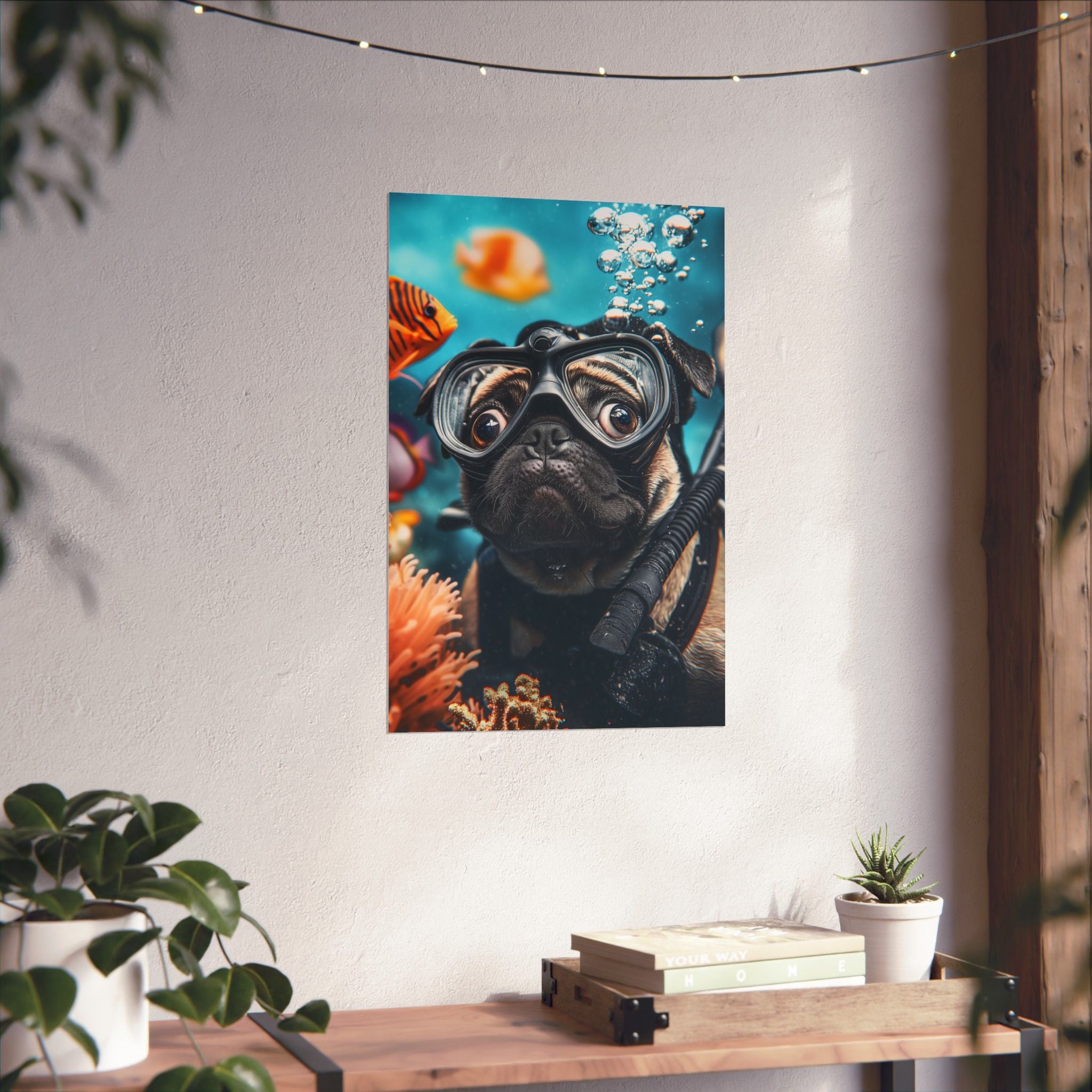 Underwater Pug Poster