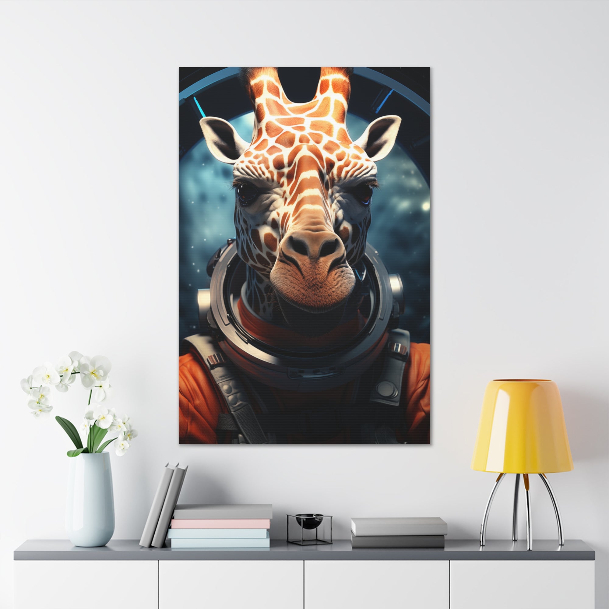 AstroGiraffe 2 Canvas Wall Art - SynthFrame