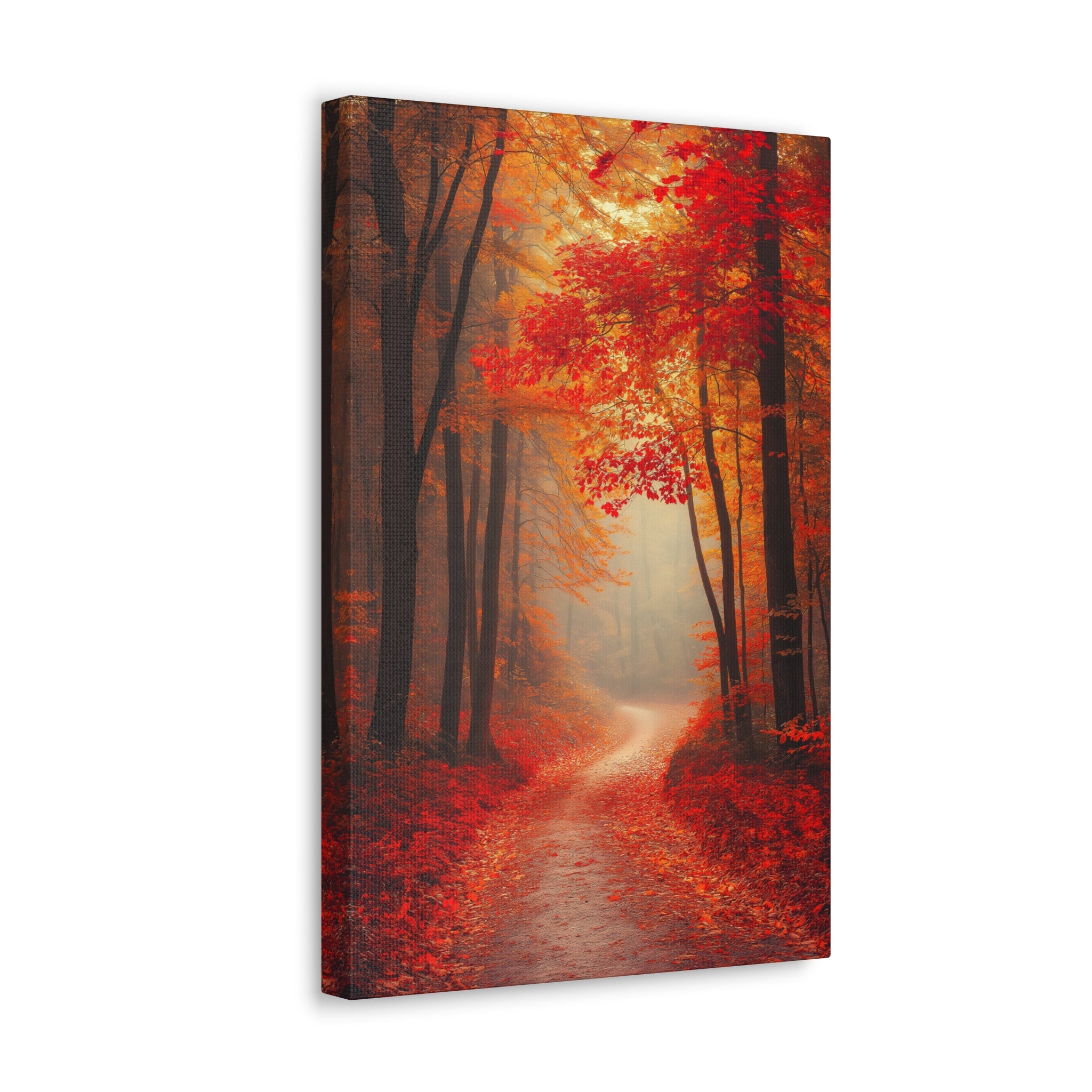 Autumn Forest Path Canvas Wall Art - SynthFrame