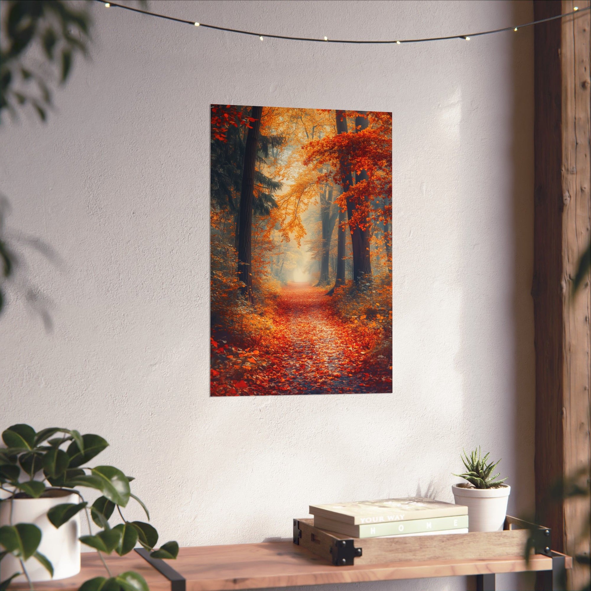 Autumn Forest Path Poster Wall Art - SynthFrame