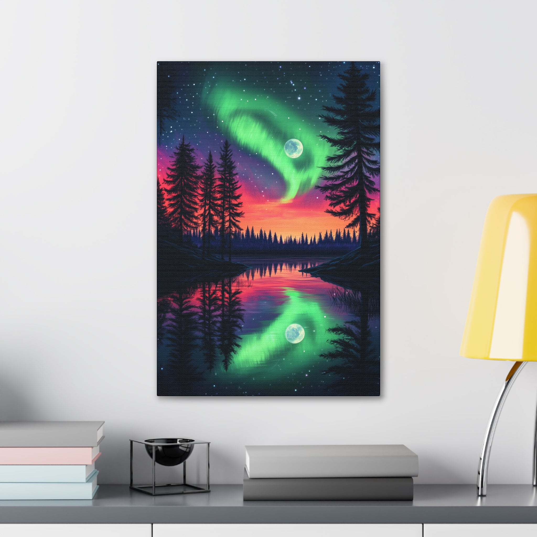 Northern Lights Wonder Canvas Wall Art - SynthFrame