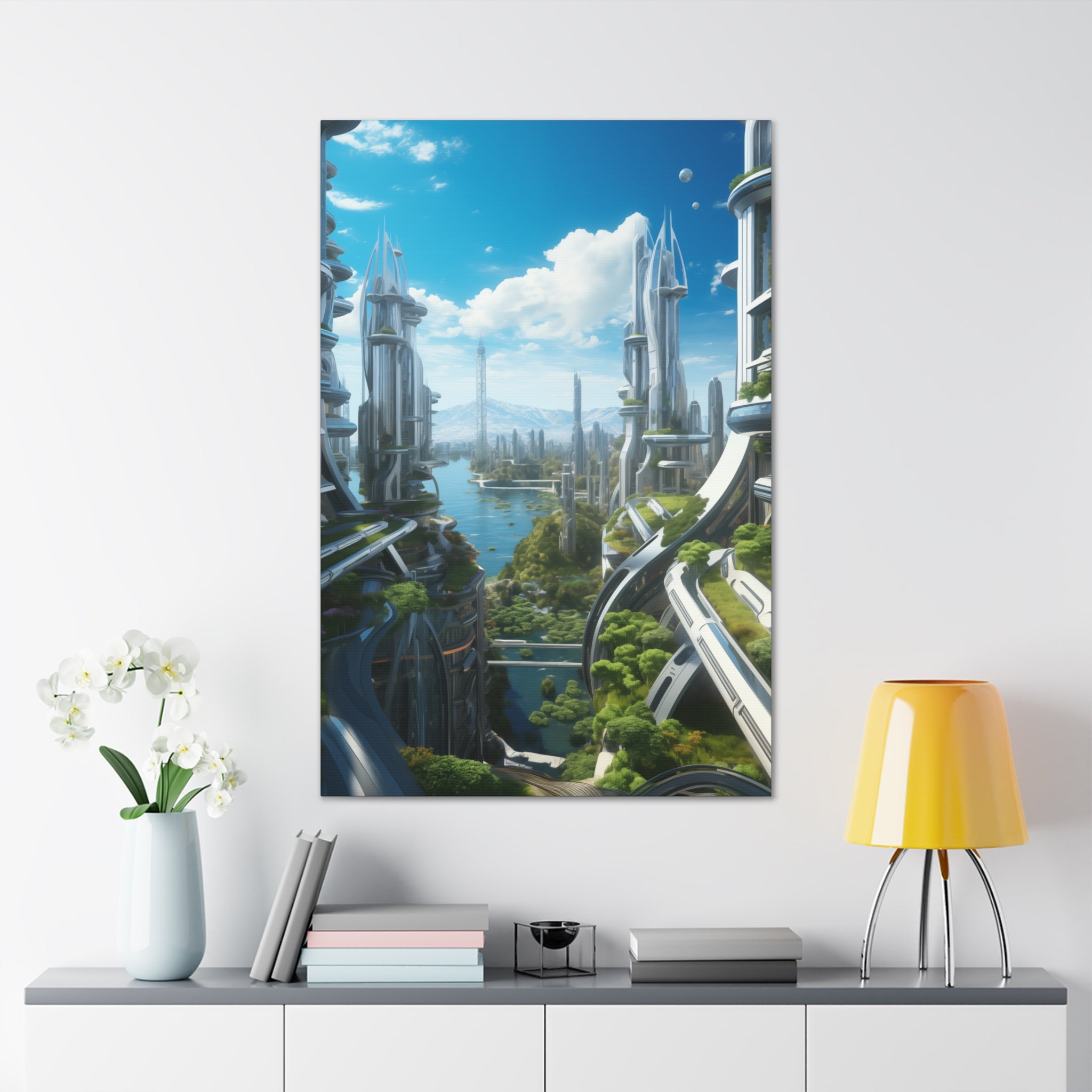 Futuristic Eco City 9 Canvas Wall Art - SynthFrame