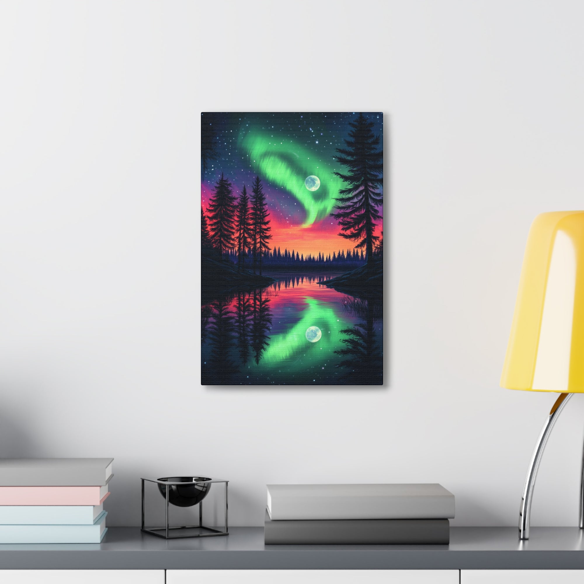 Northern Lights Wonder Canvas Wall Art - SynthFrame