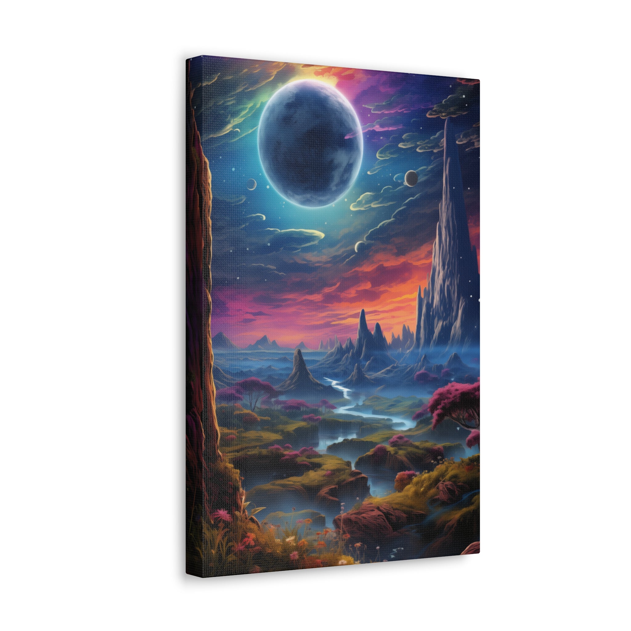 Vibrant Alien Planet 3 Canvas Wall Art - SynthFrame