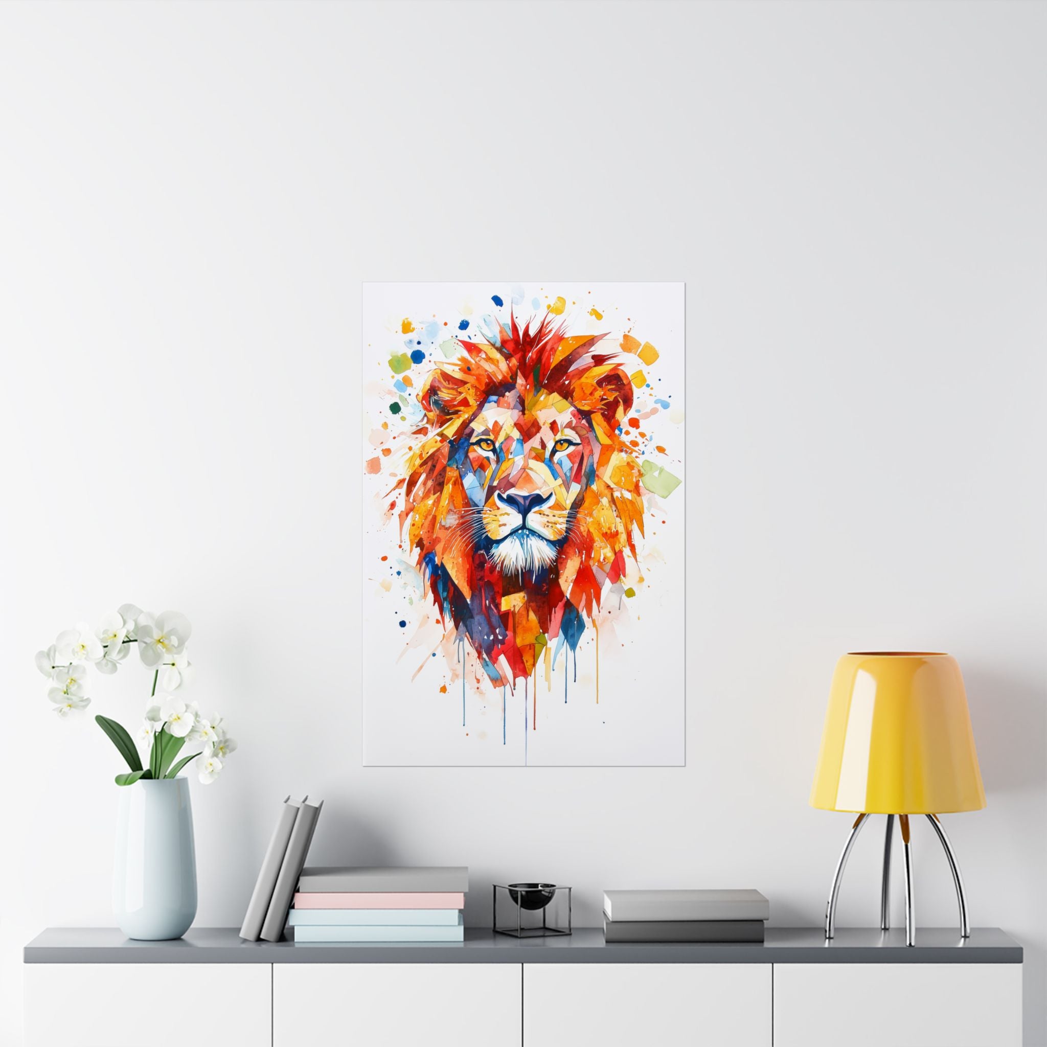 Watercolor Lion Poster