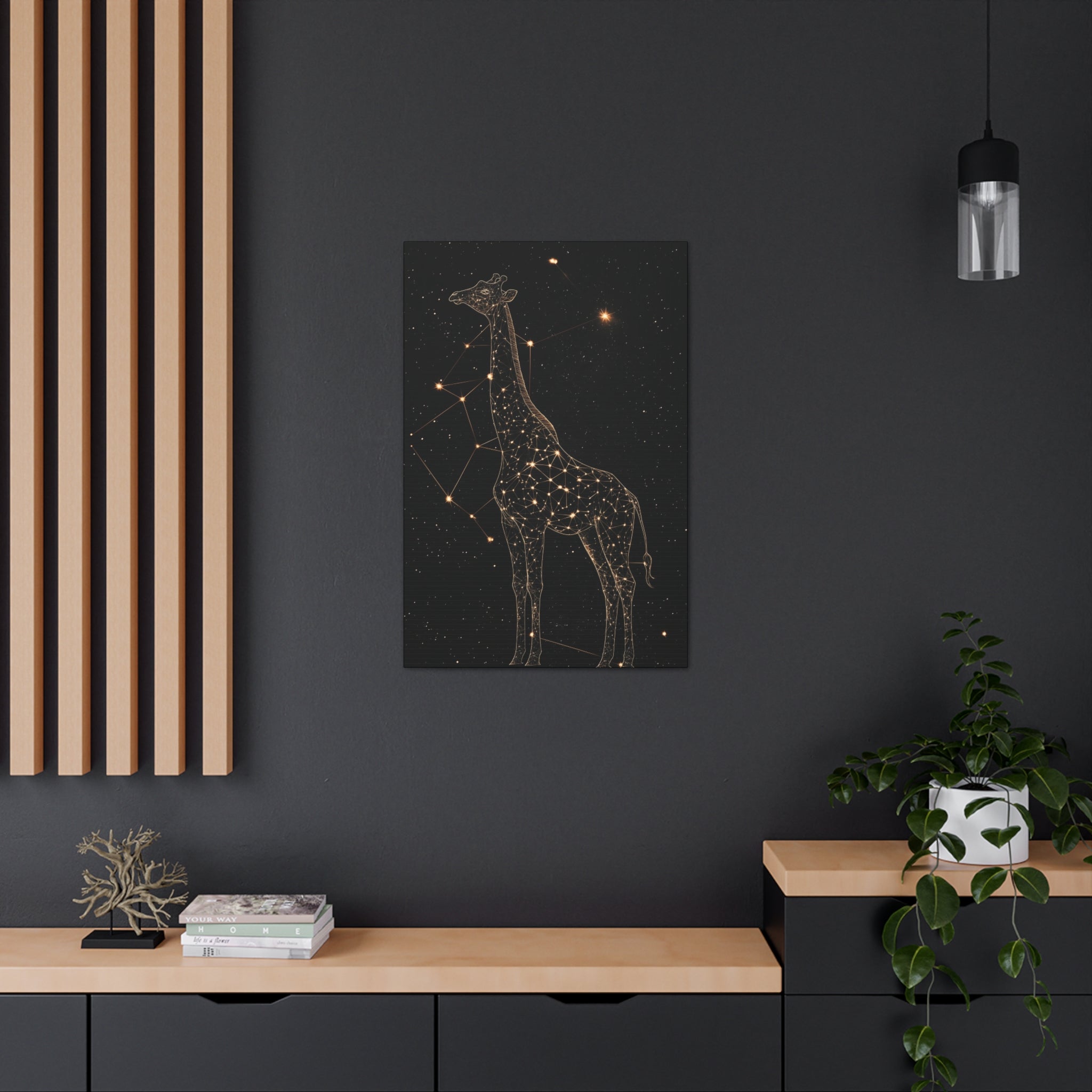 Constellation Giraffe Canvas Wall Art - SynthFrame