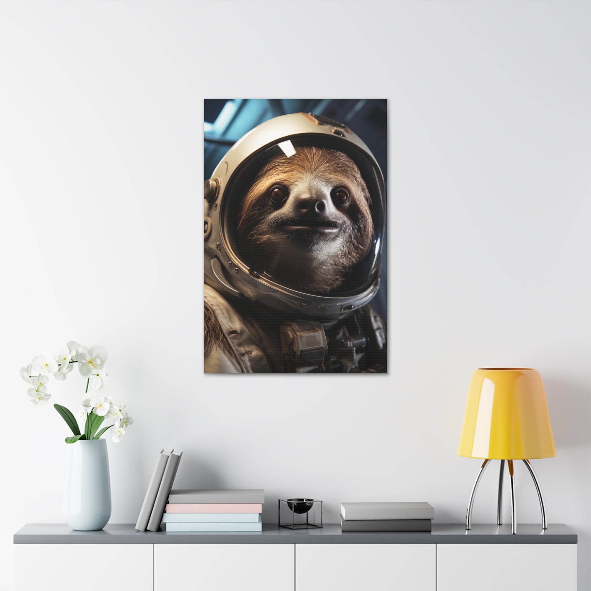 AstroSloth 1 Canvas Wall Art - SynthFrame