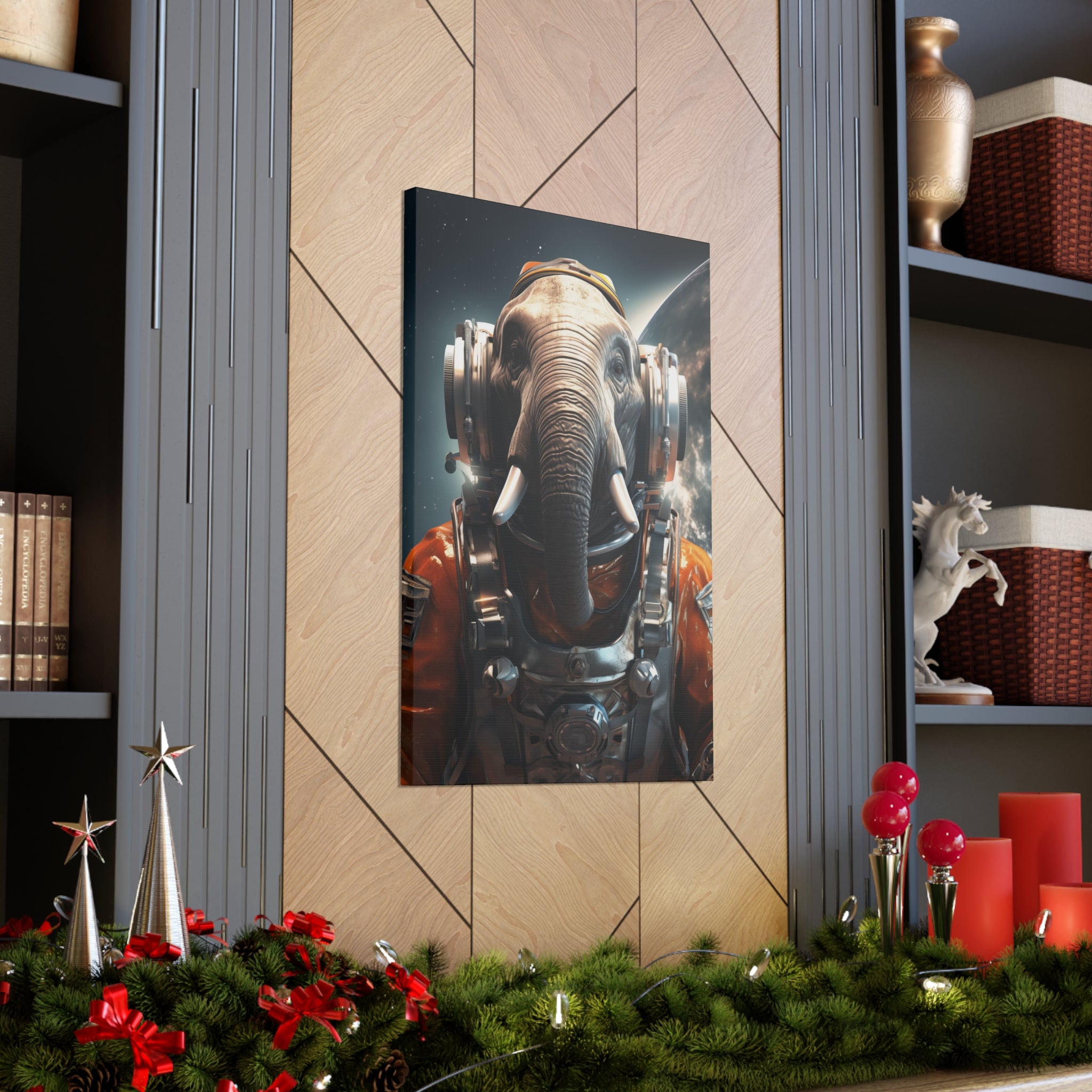 AstroElephant 1 Canvas Wall Art - SynthFrame