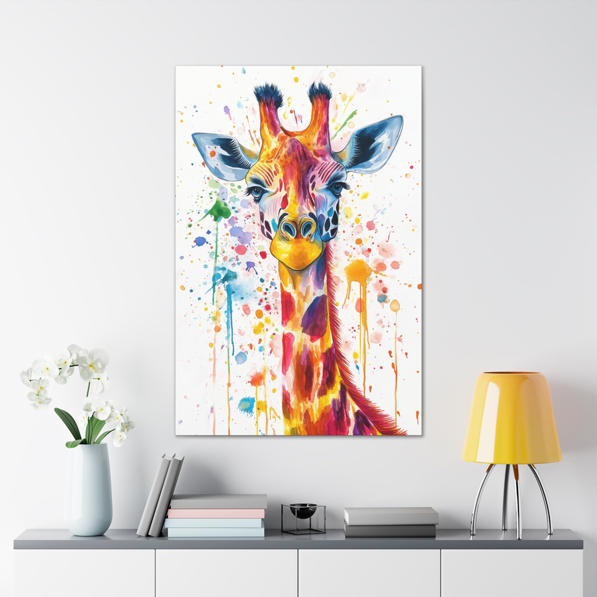 Watercolor Giraffe Canvas Wall Art - SynthFrame