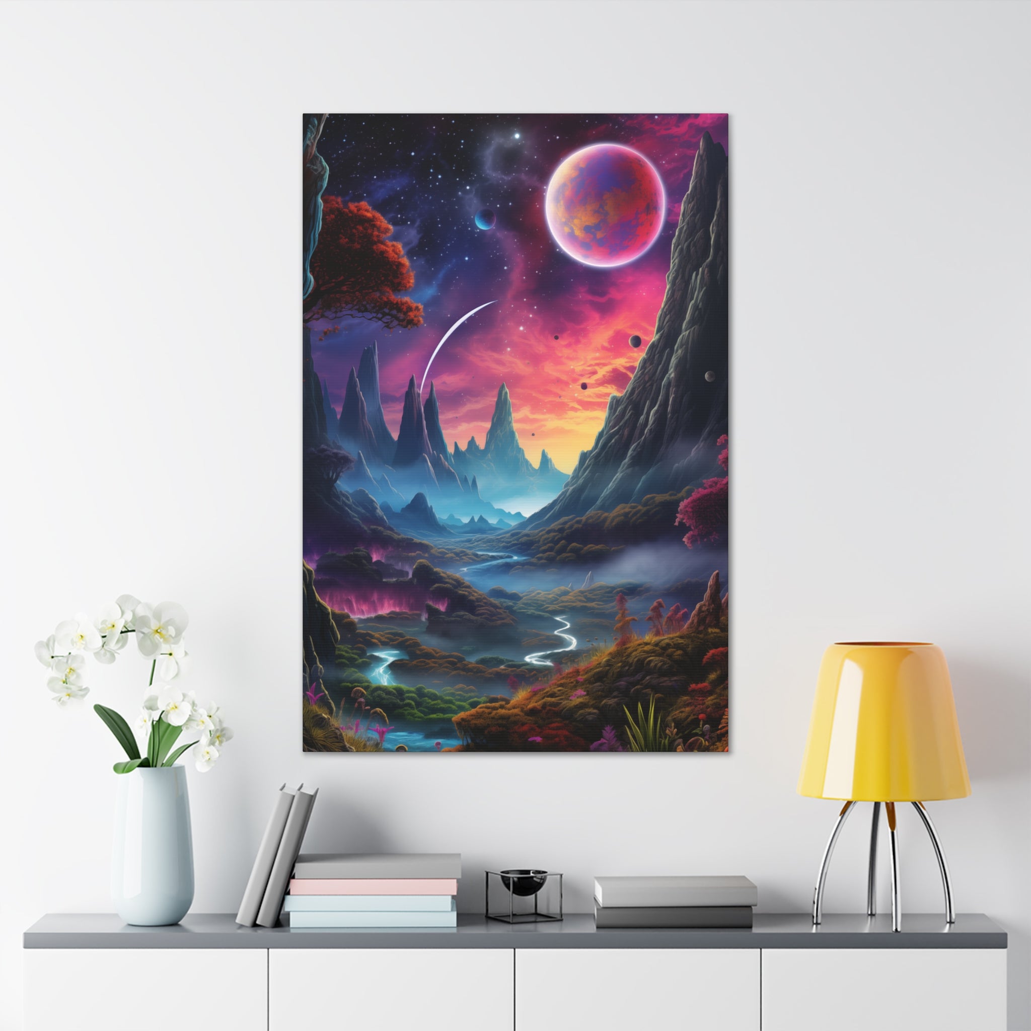 Vibrant Alien Planet 2 Canvas Wall Art - SynthFrame