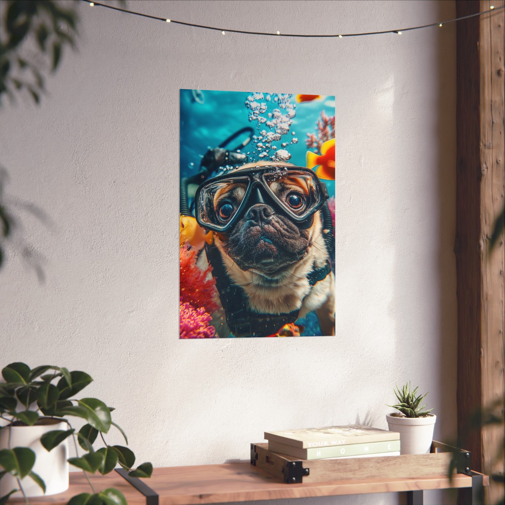 Underwater Pug Poster