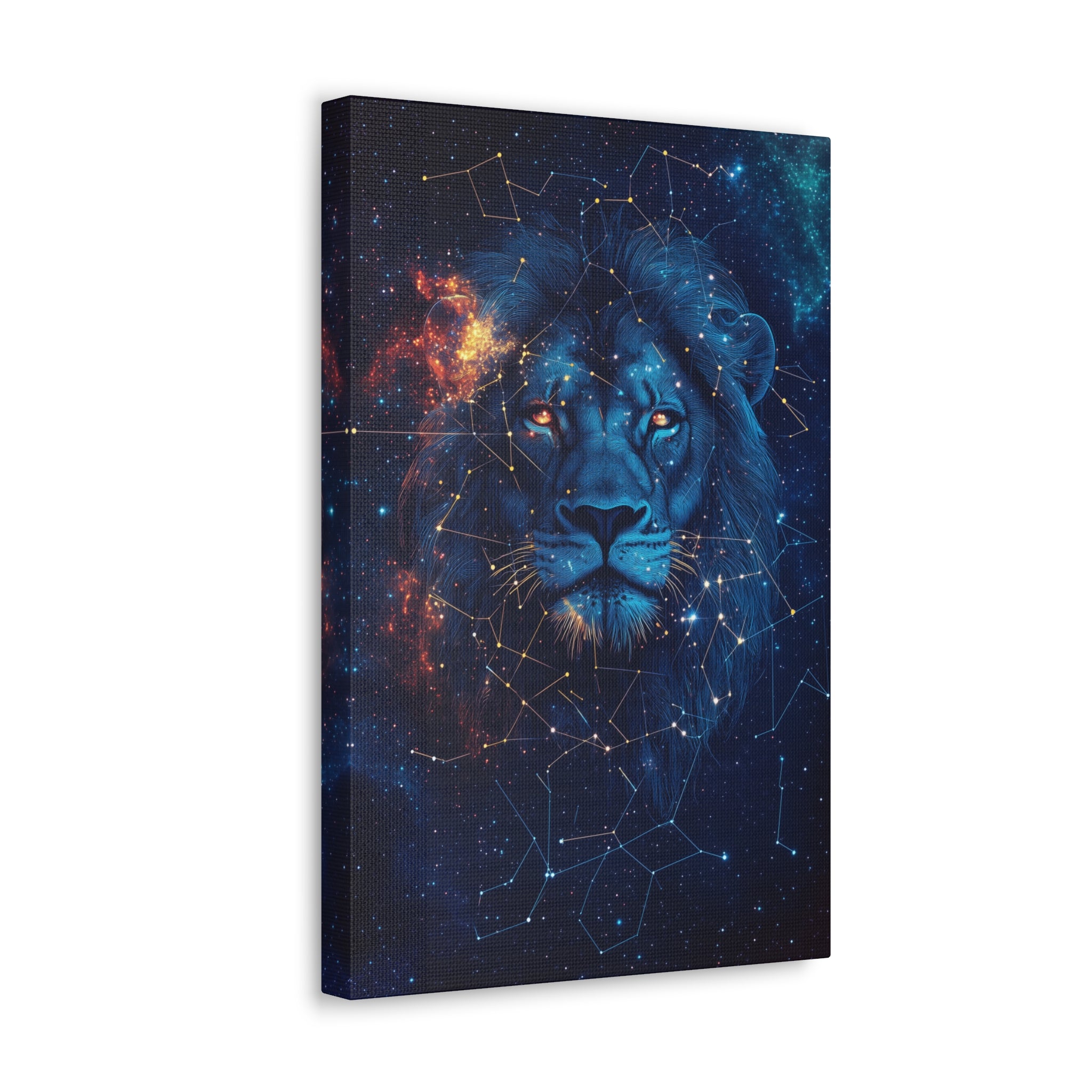 Constellation Lion Canvas Wall Art - SynthFrame