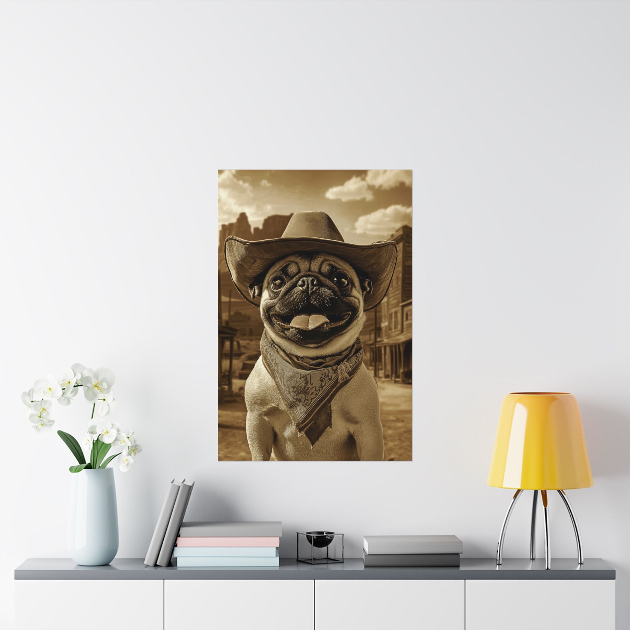 Wild West Pug Poster