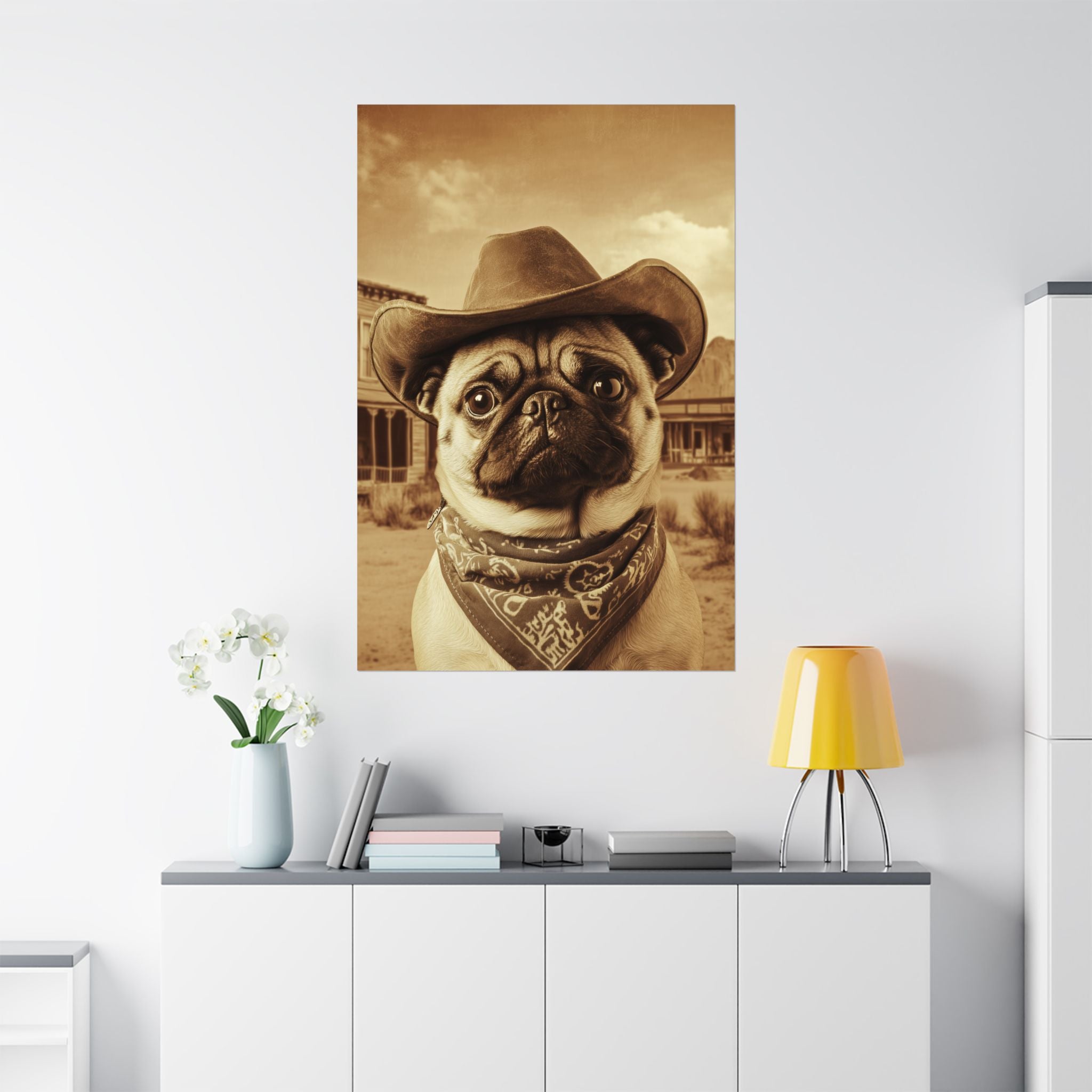 Wild West Pug Poster