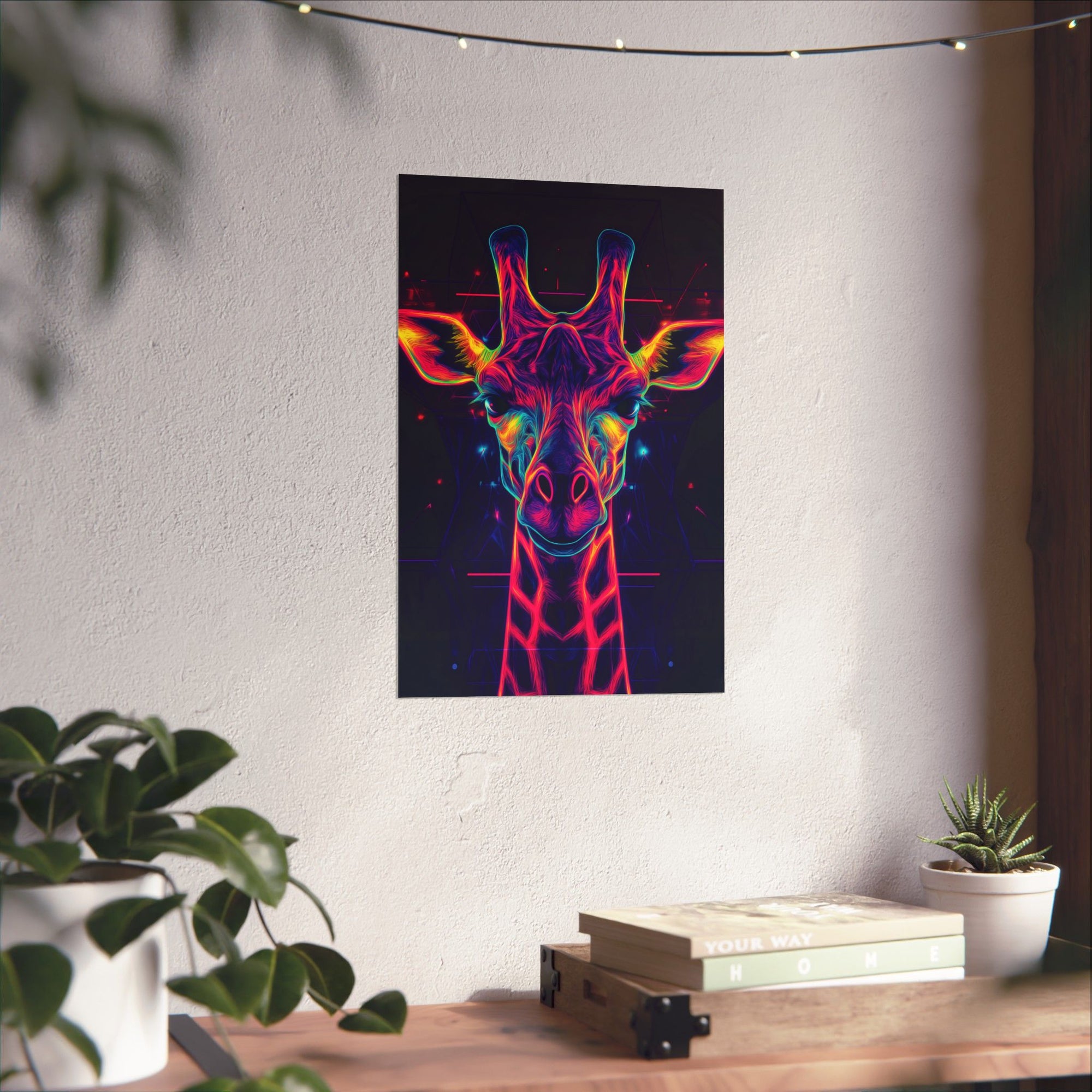 Neon Giraffe Poster