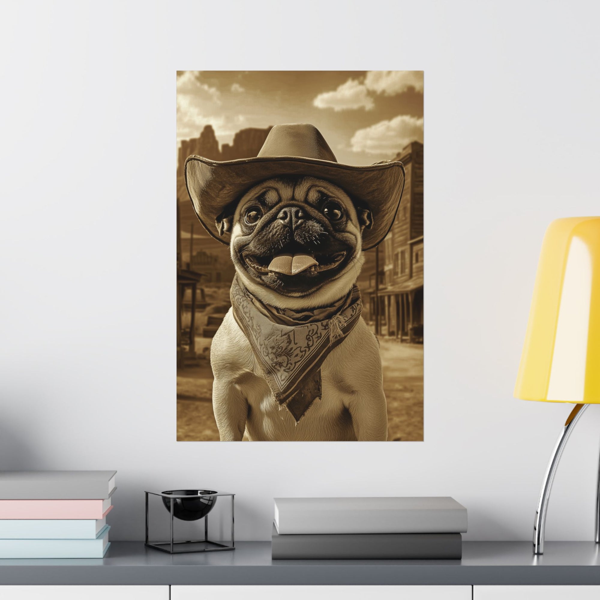 Wild West Pug Poster