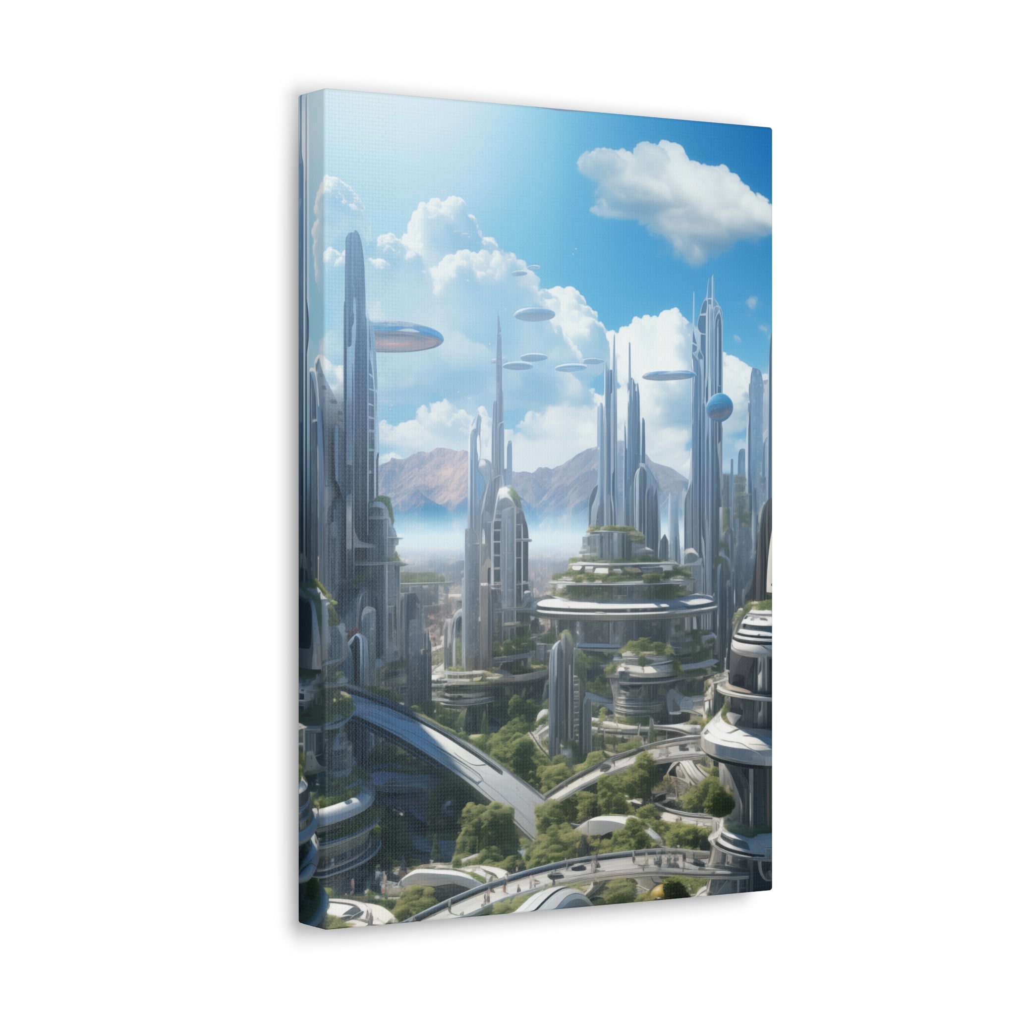 Futuristic Eco City 7 Canvas Wall Art - SynthFrame