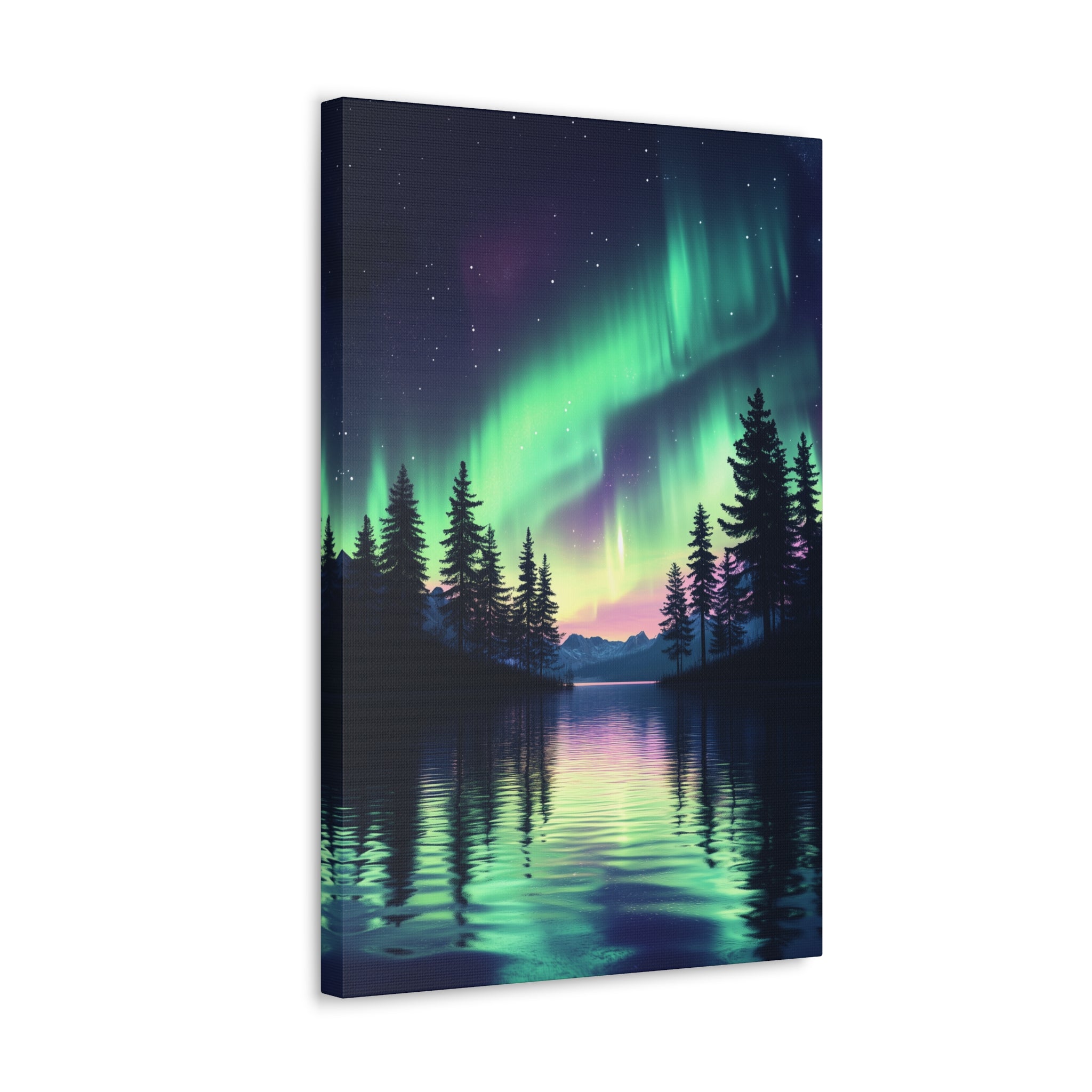 Northern Lights Wonder Canvas Wall Art - SynthFrame