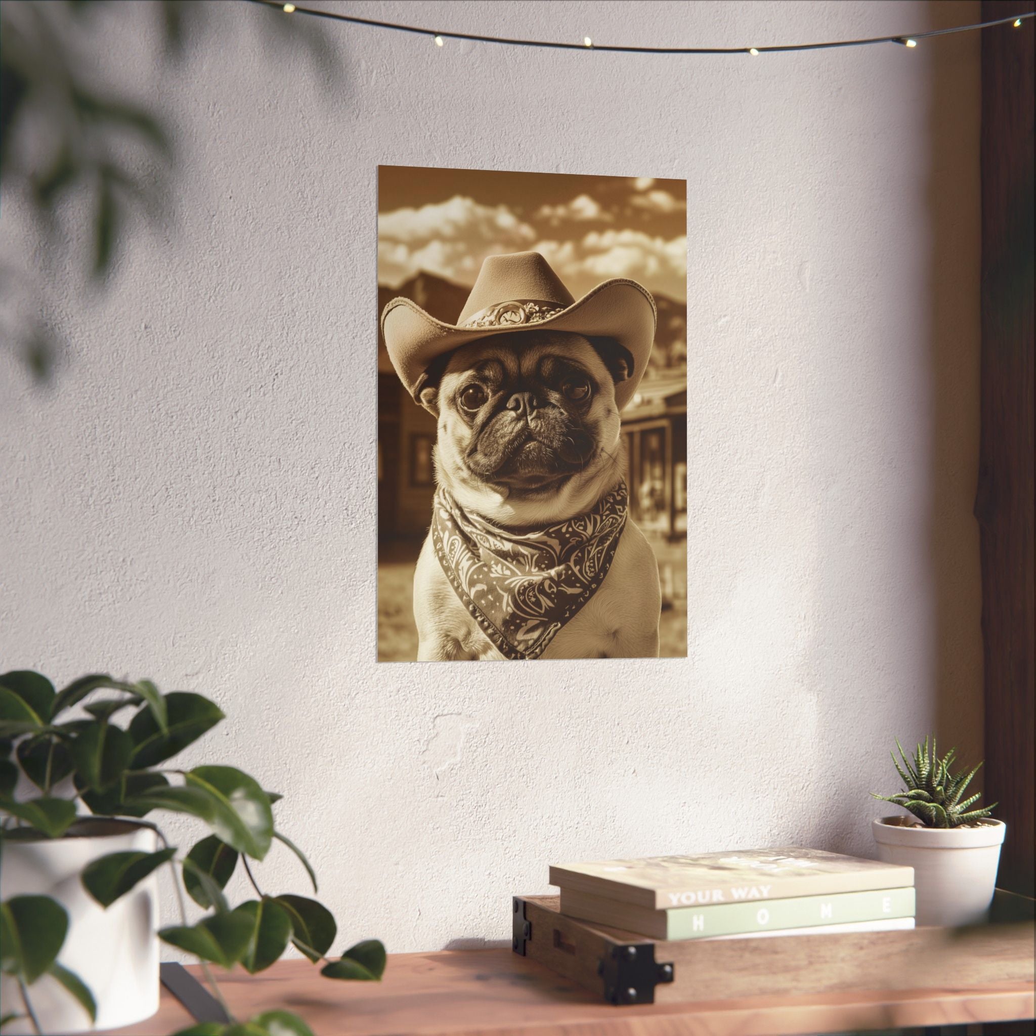 Wild West Pug Poster