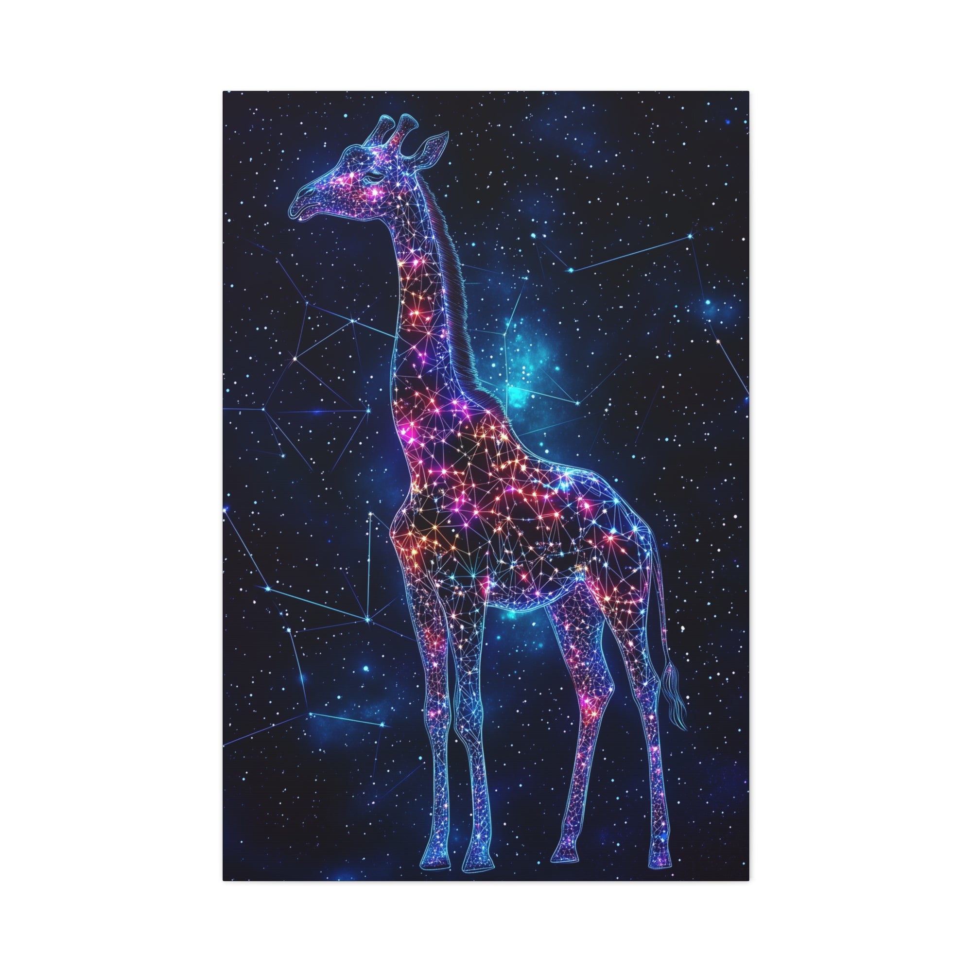 Constellation Giraffe Canvas Wall Art - SynthFrame