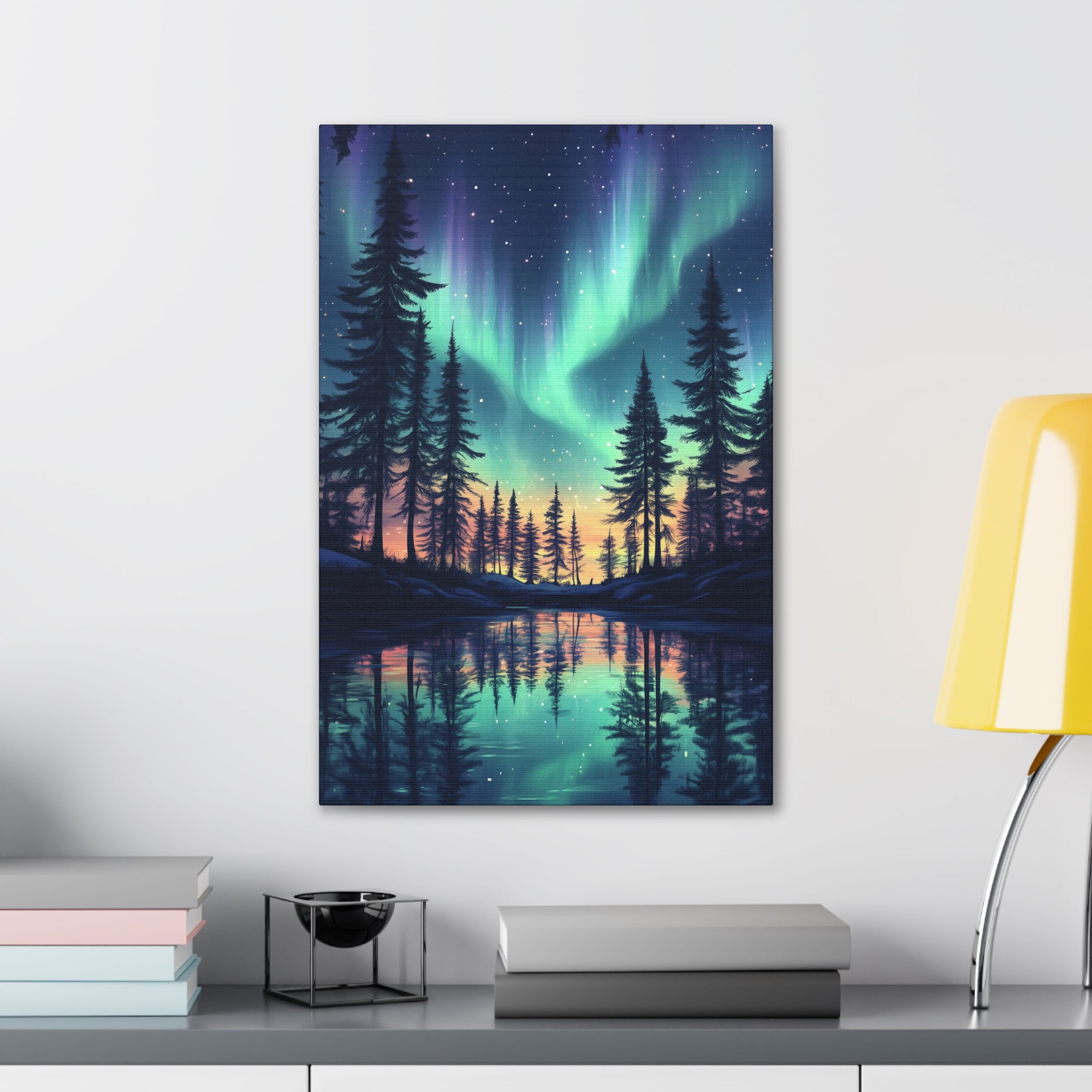 Northern Lights Wonder Canvas Wall Art - SynthFrame