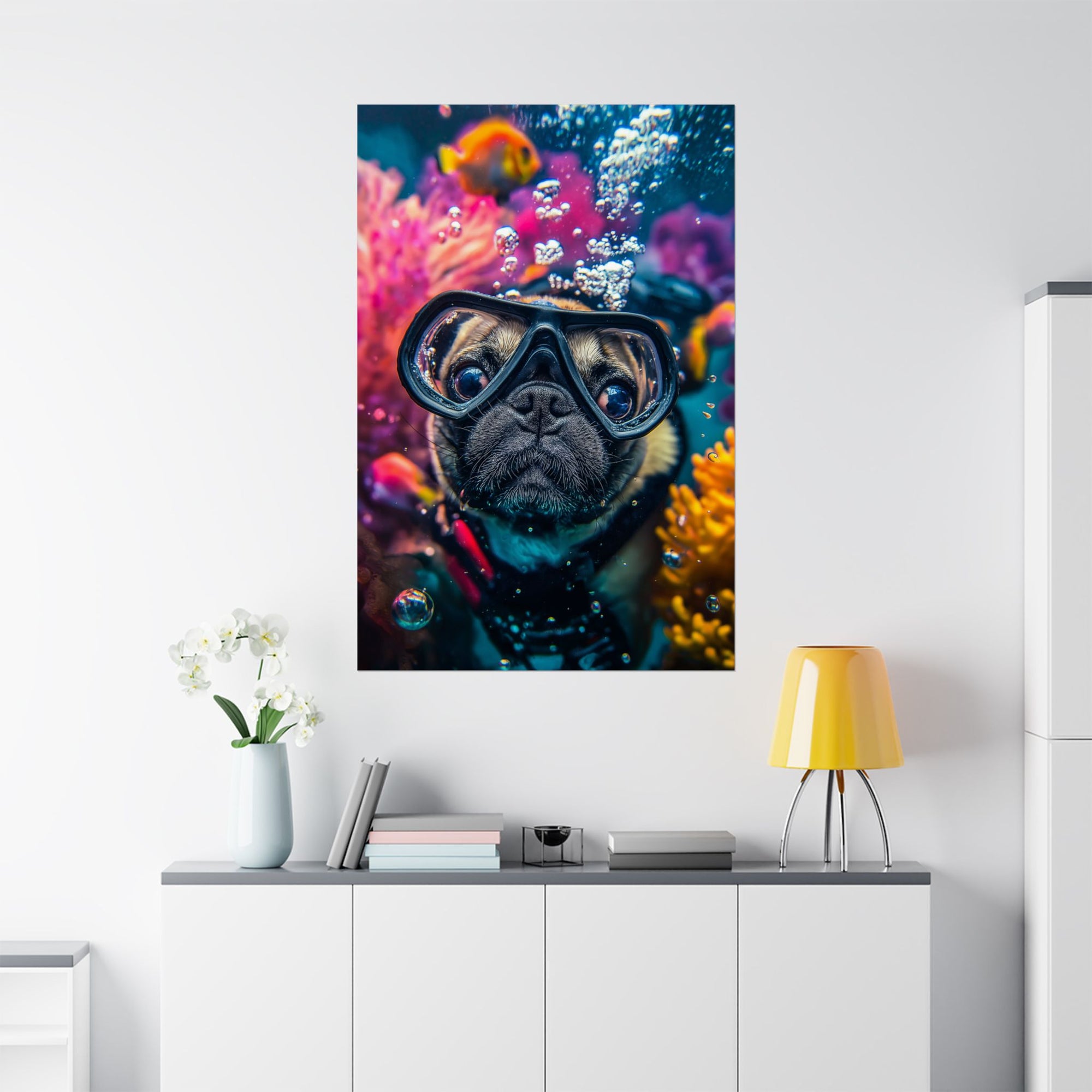 Underwater Pug Poster