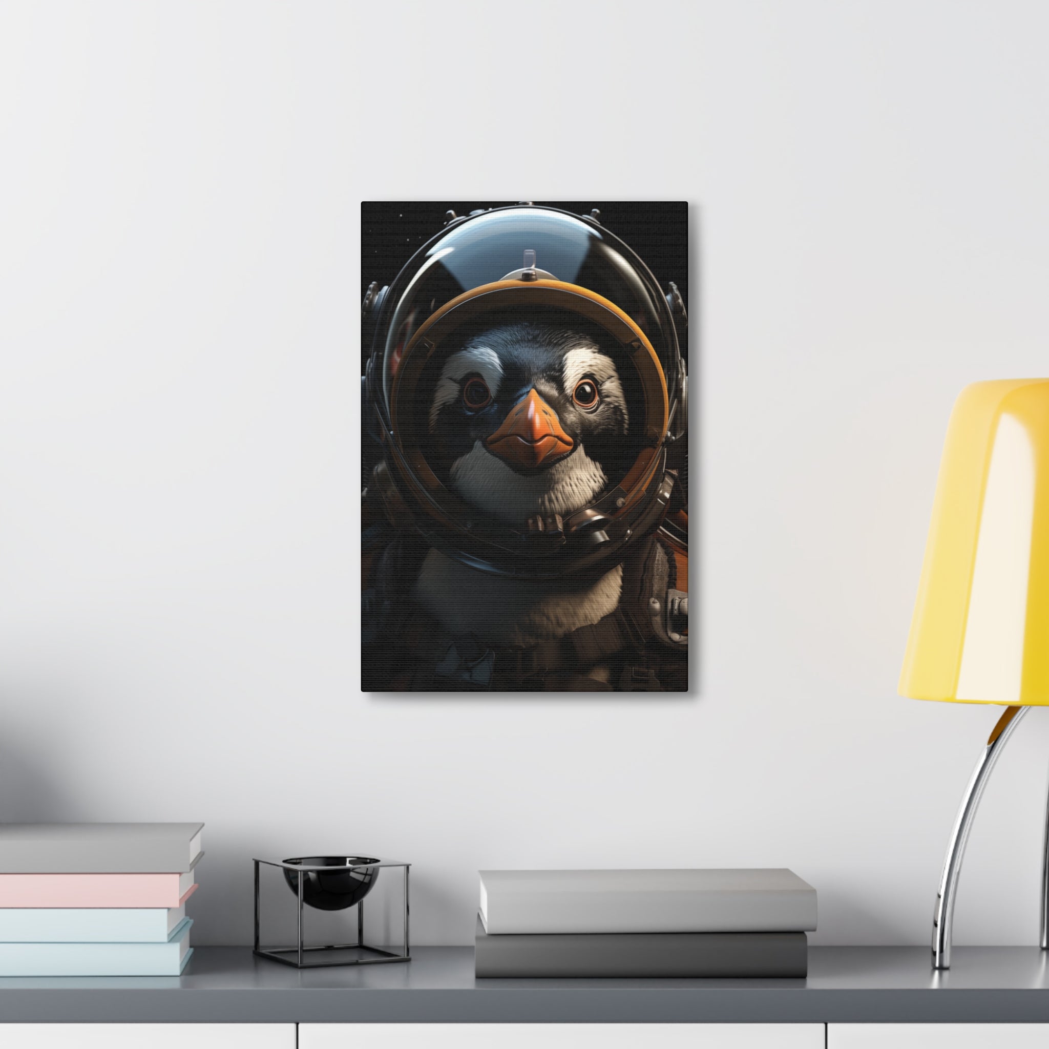 AstroPenguin 1 Canvas Wall Art - SynthFrame