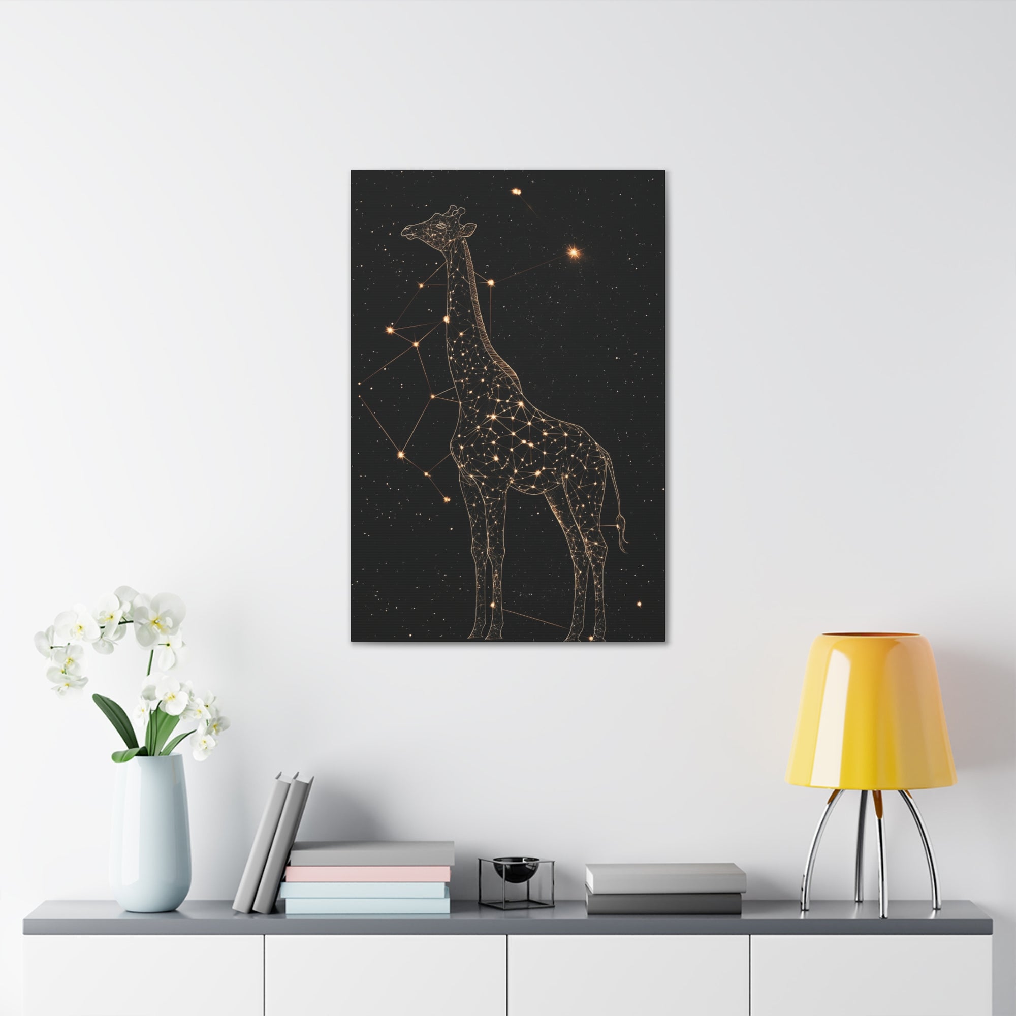 Constellation Giraffe Canvas Wall Art - SynthFrame