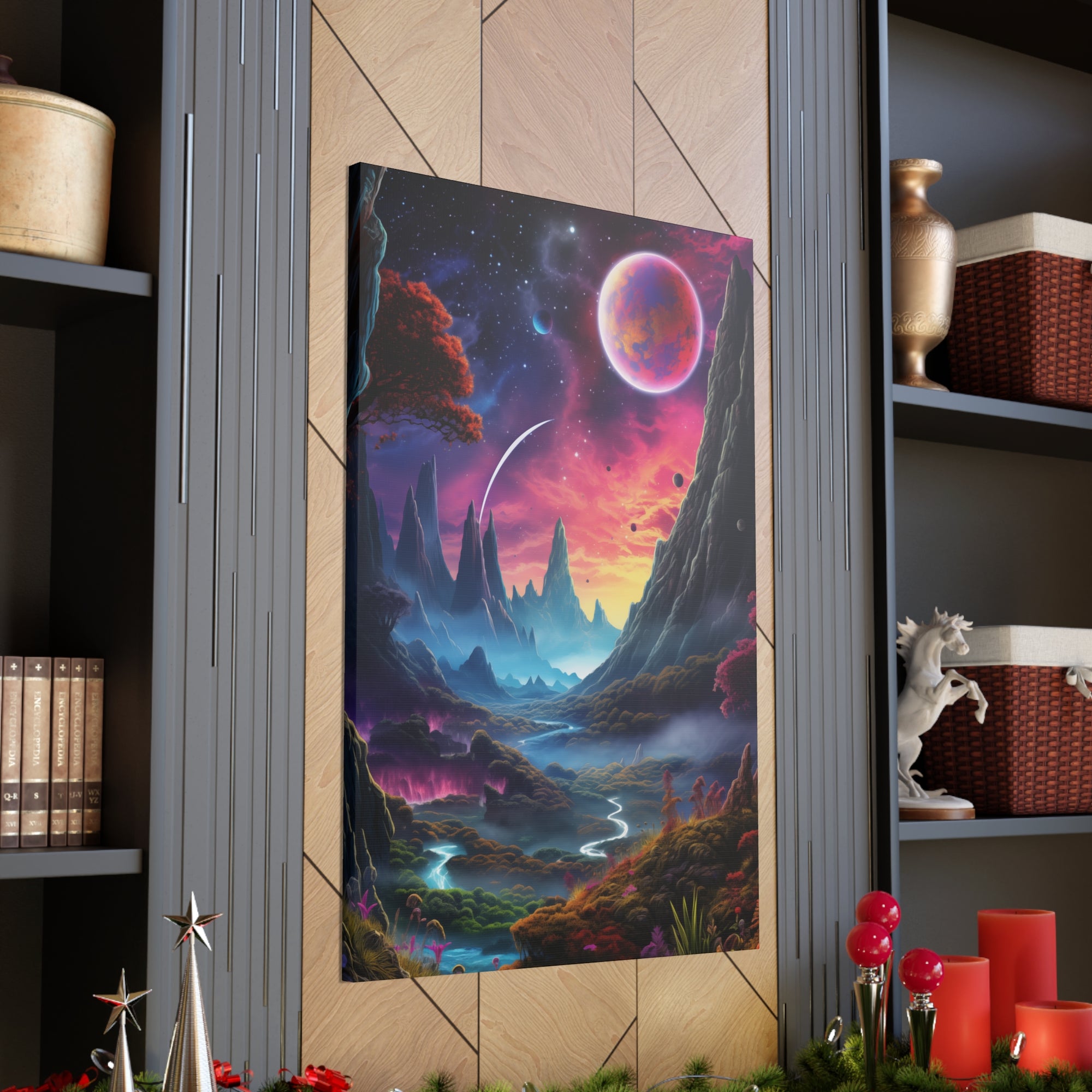 Vibrant Alien Planet 2 Canvas Wall Art - SynthFrame