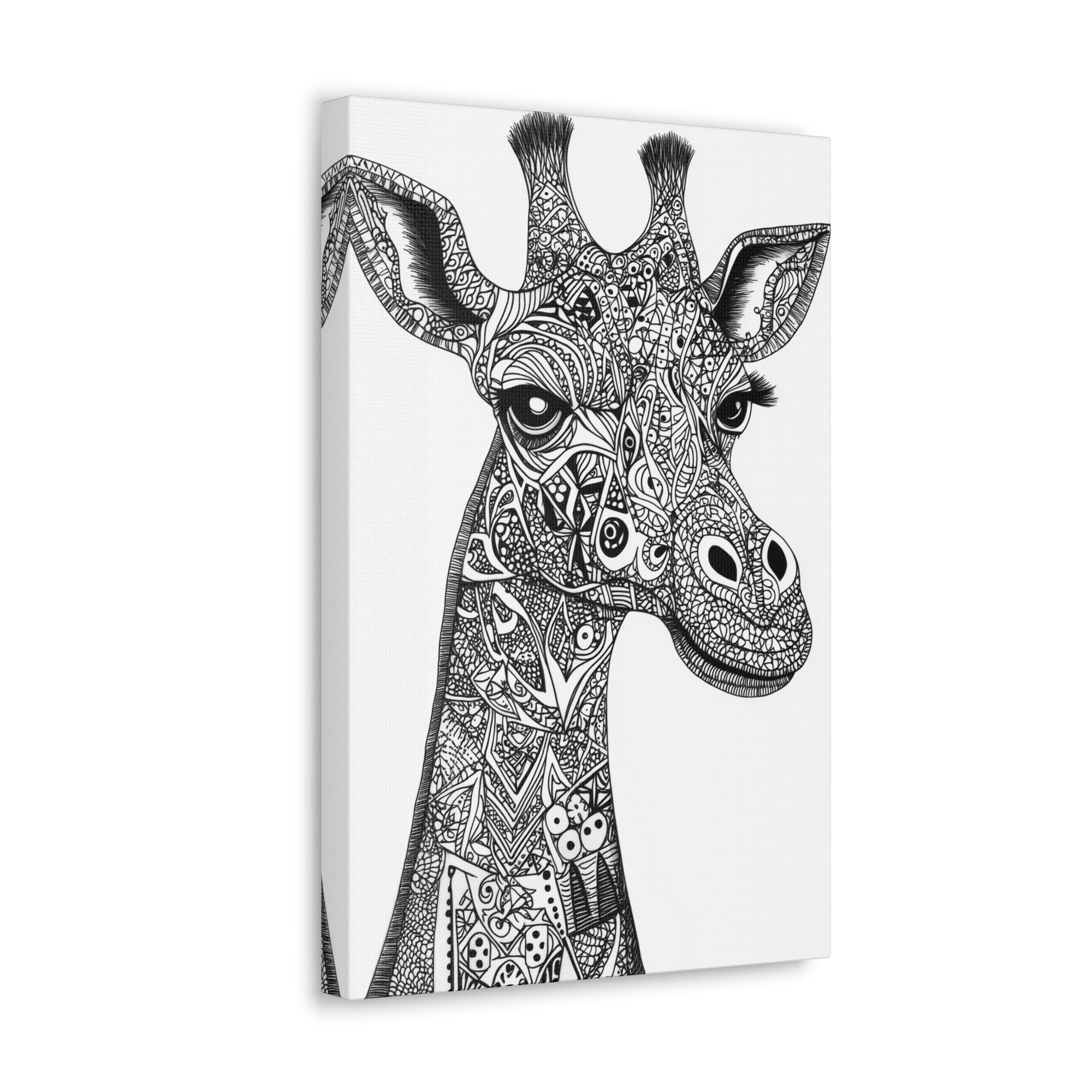 Zentangle Giraffe Canvas Wall Art - SynthFrame