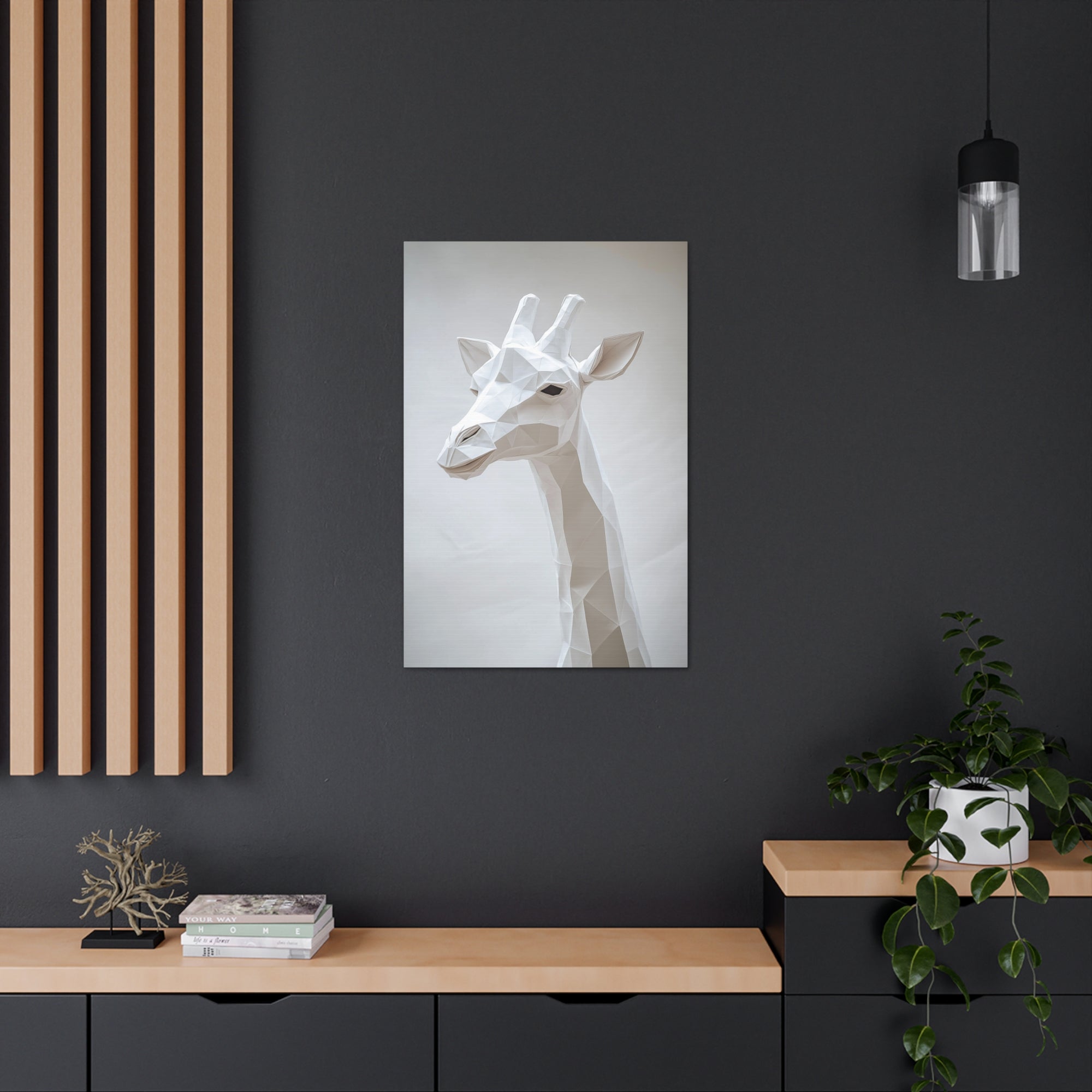 Folded Giraffe Canvas Wall Art - SynthFrame