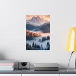 Misty Mountain Dreamscape Poster Wall Art - SynthFrame