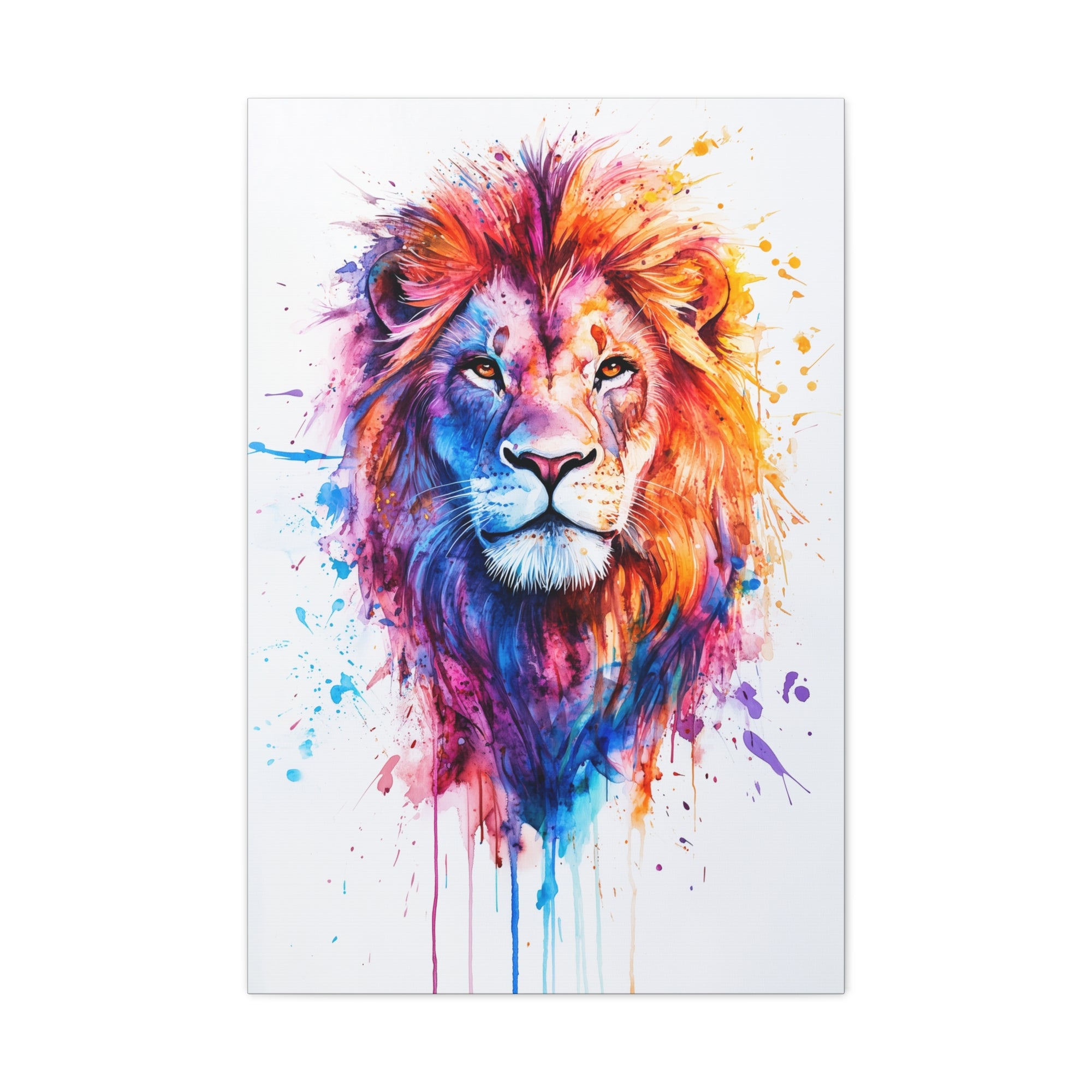 Watercolor Lion Canvas Wall Art - SynthFrame