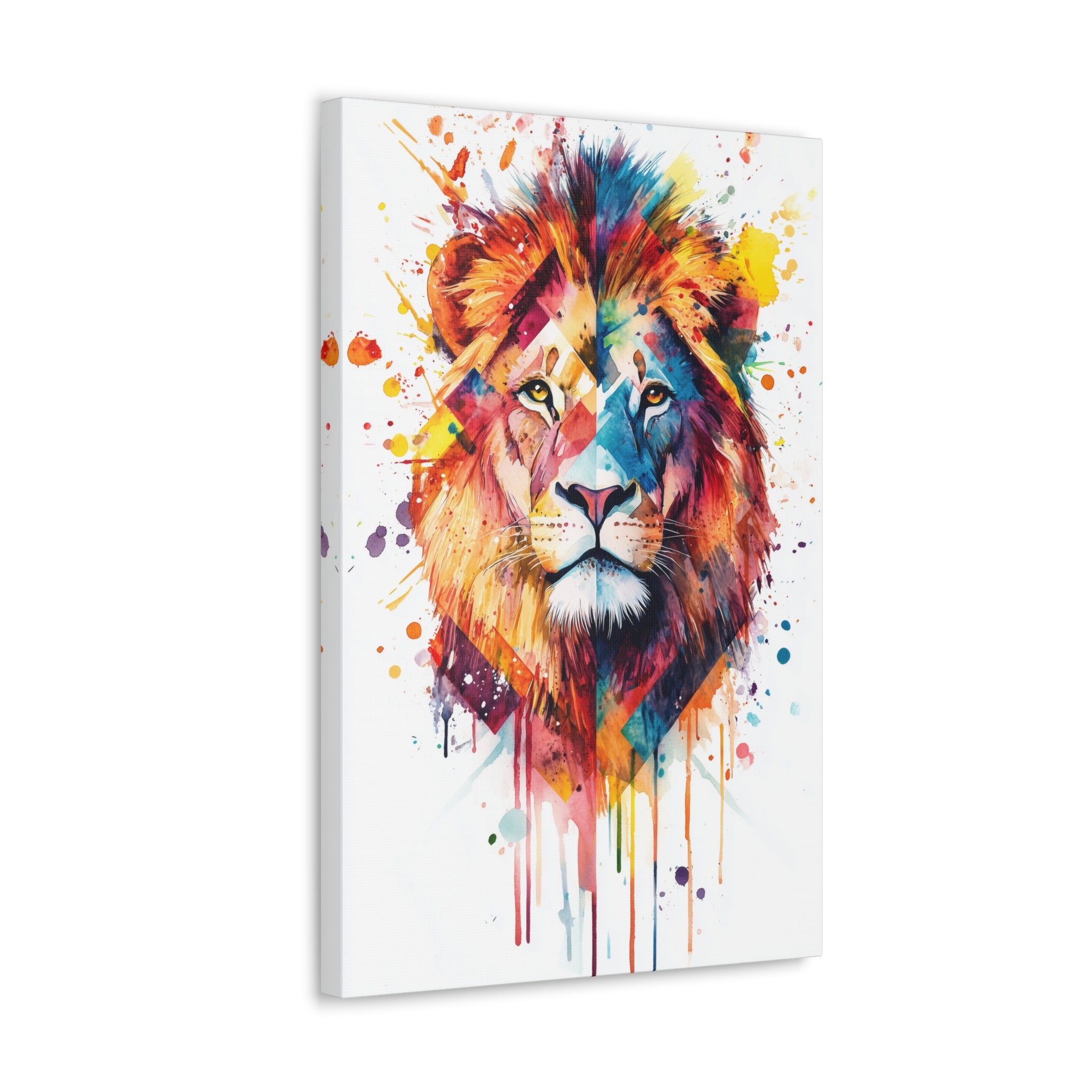 Watercolor Lion Canvas Wall Art - SynthFrame