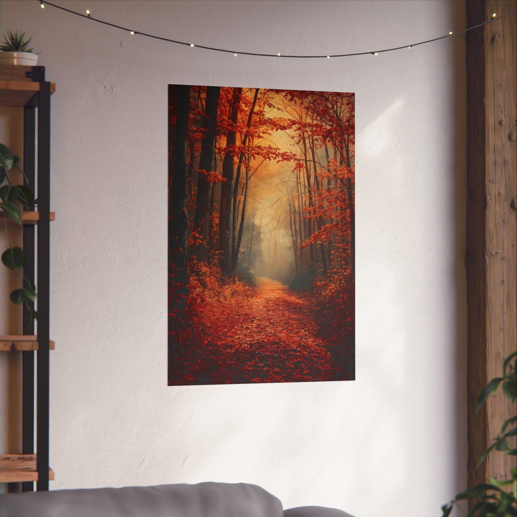 Autumn Forest Path Poster Wall Art - SynthFrame