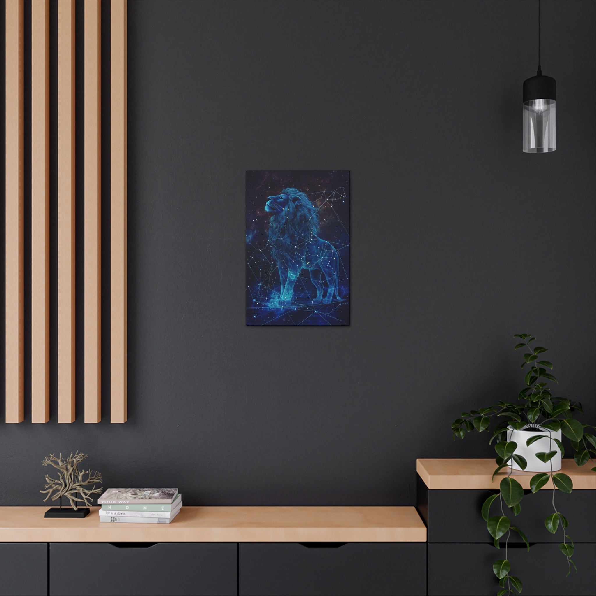 Constellation Lion Canvas Wall Art - SynthFrame