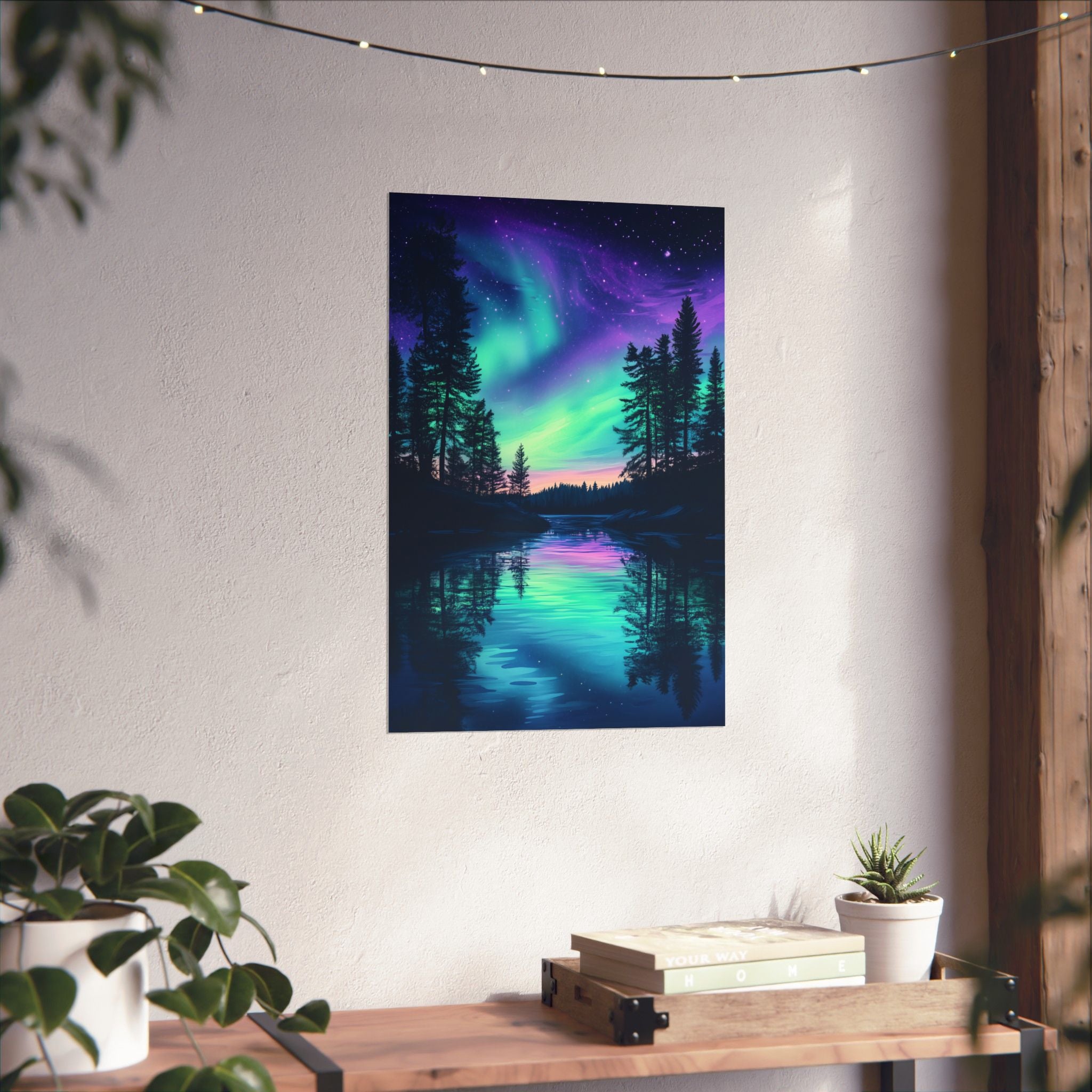 Northern Lights Wonder Poster Wall Art - SynthFrame