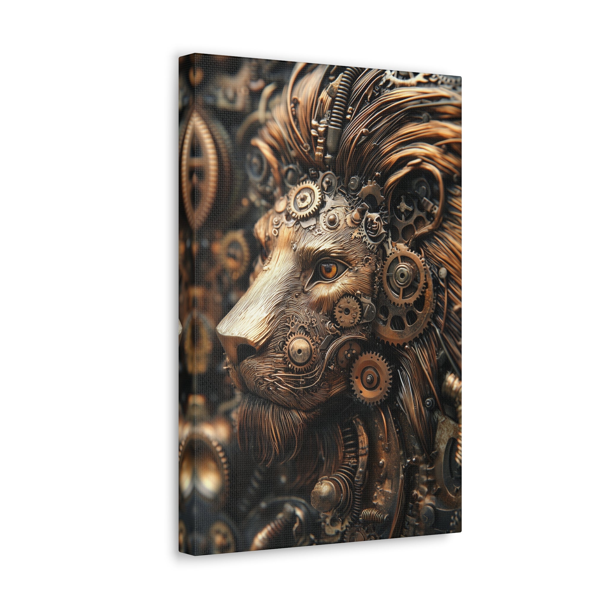 Steampunk Lion Canvas Wall Art - SynthFrame