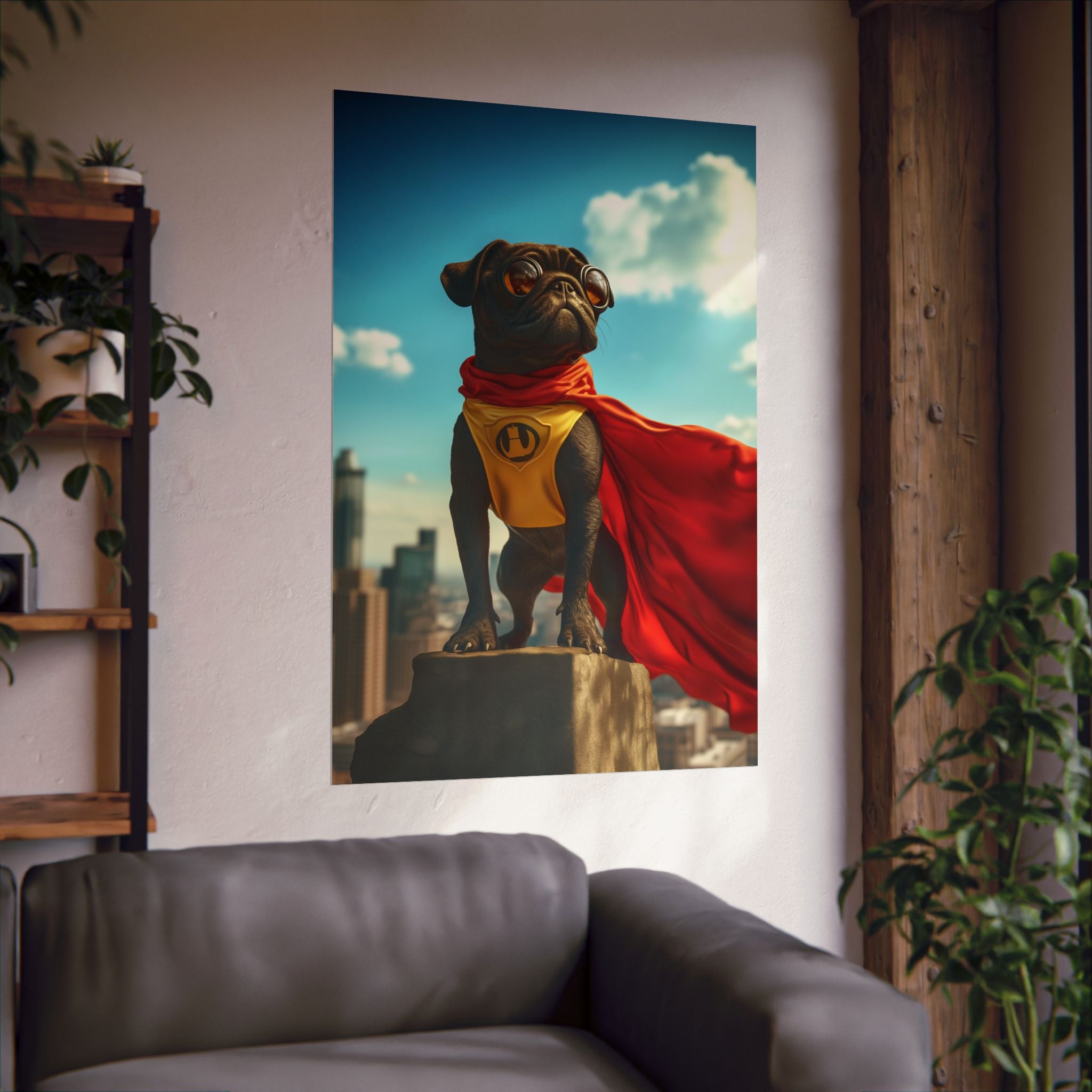 Superhero Pug Poster