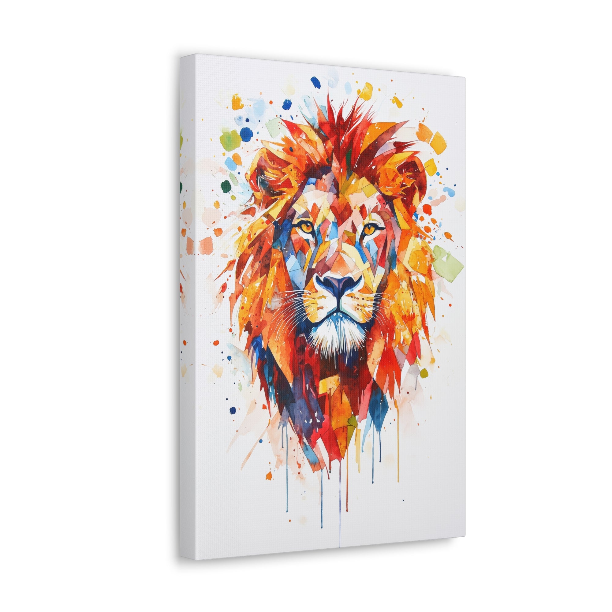 Watercolor Lion Canvas Wall Art - SynthFrame